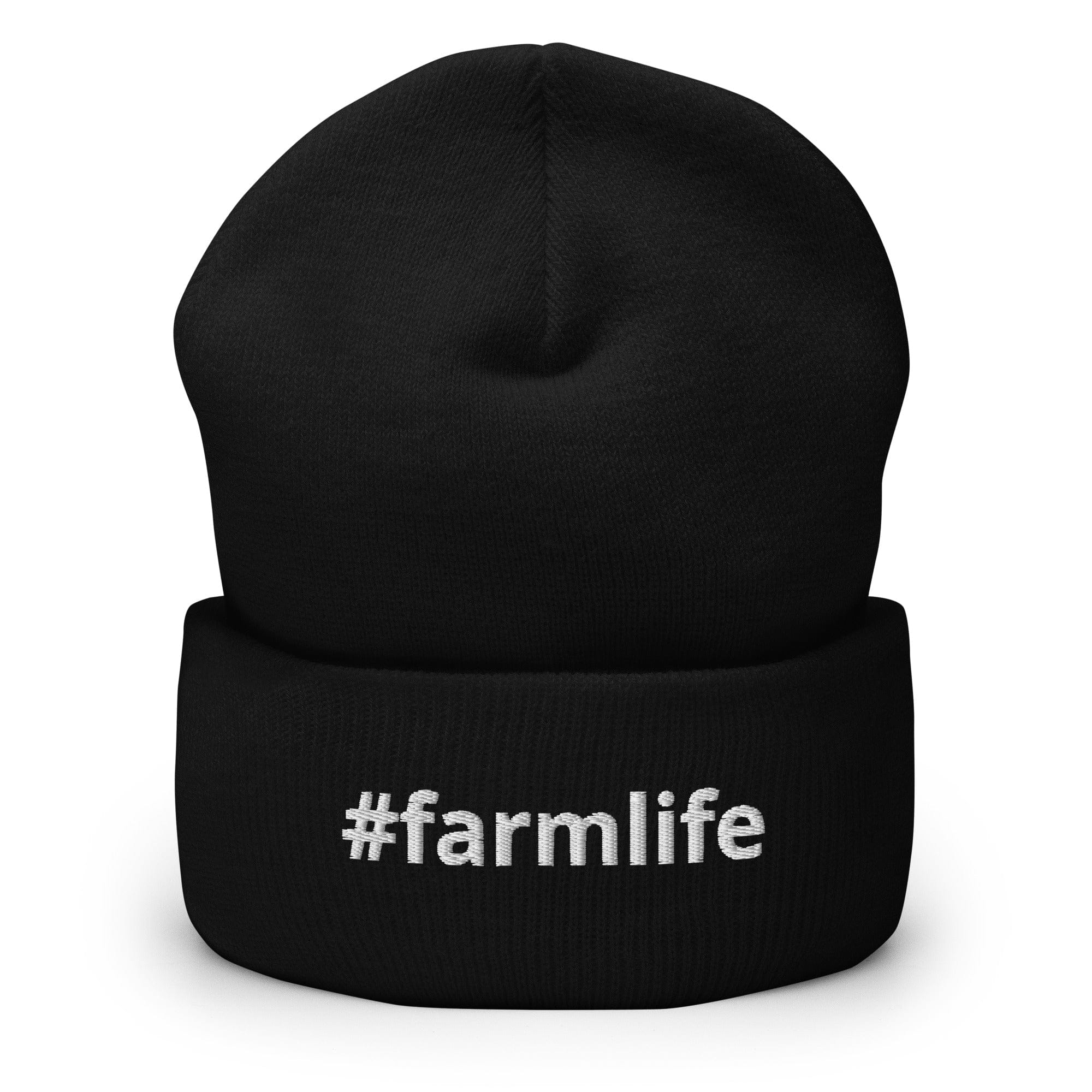 The Tractor Mugs Store Black #farmlife | Cuffed Beanie Quality Farmers Merch