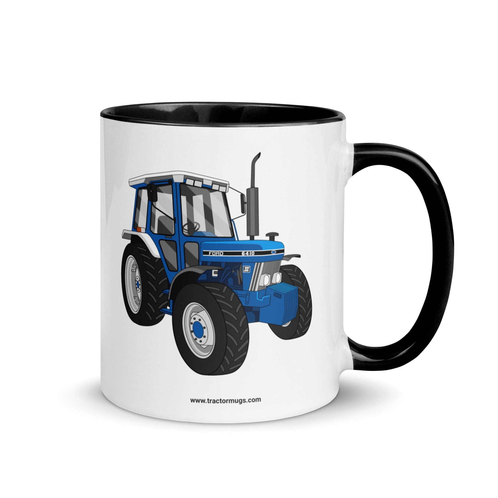 The Tractor Mugs Store Black Ford 6410 4WD | Mug with Color Inside Quality Farmers Merch