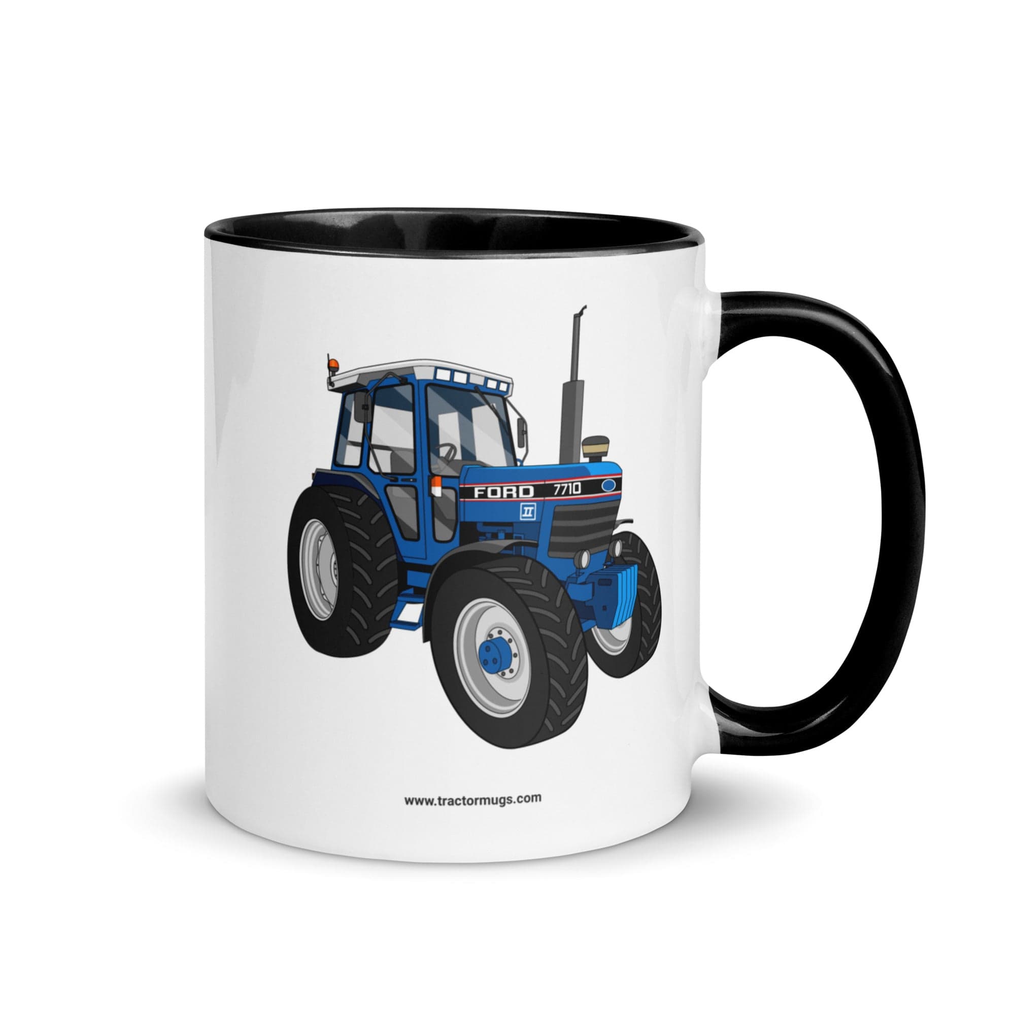 The Tractor Mugs Store Black Ford 7710 | Mug with Color Inside Quality Farmers Merch