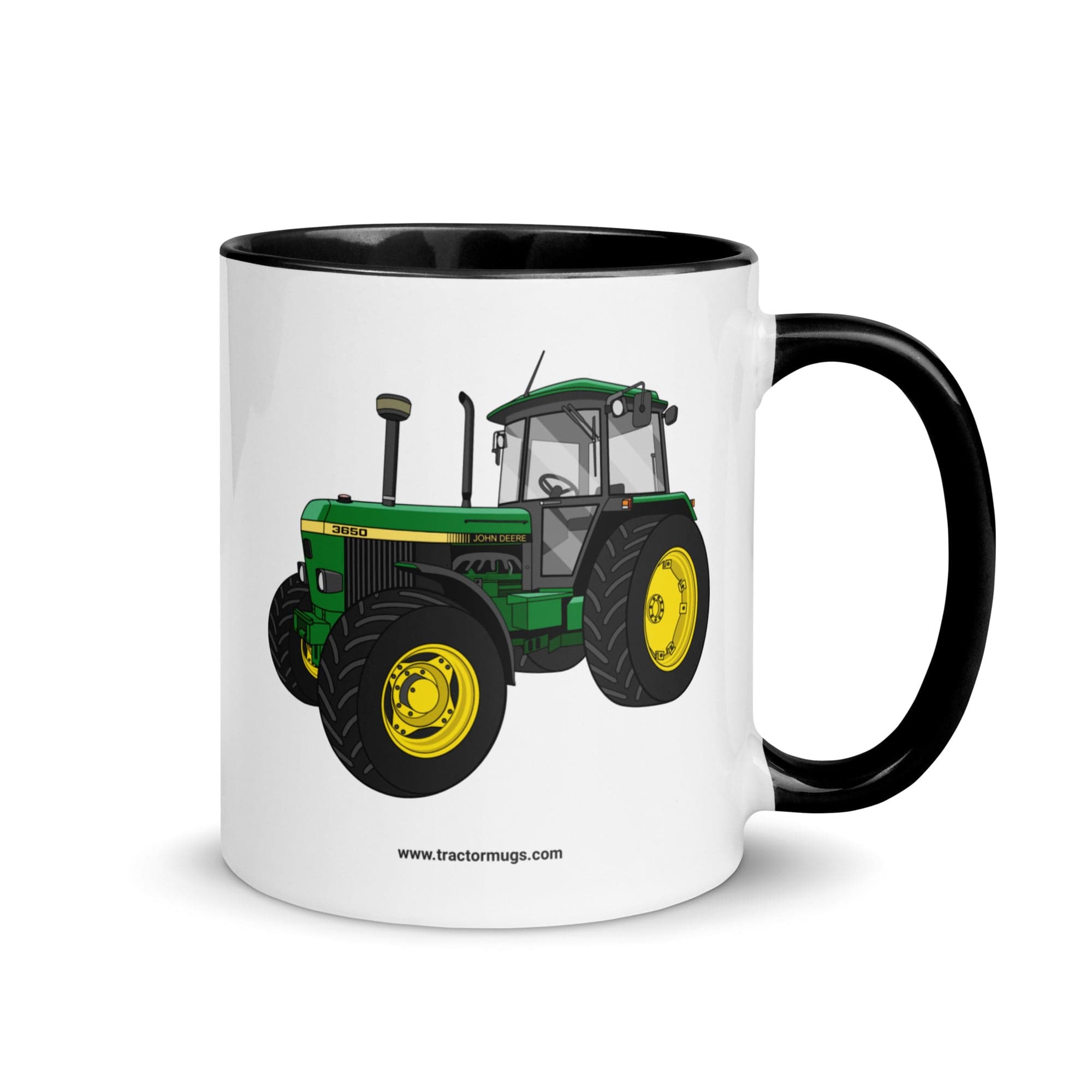 The Tractor Mugs Store Black John Deere 3650 | Mug with Color Inside Quality Farmers Merch