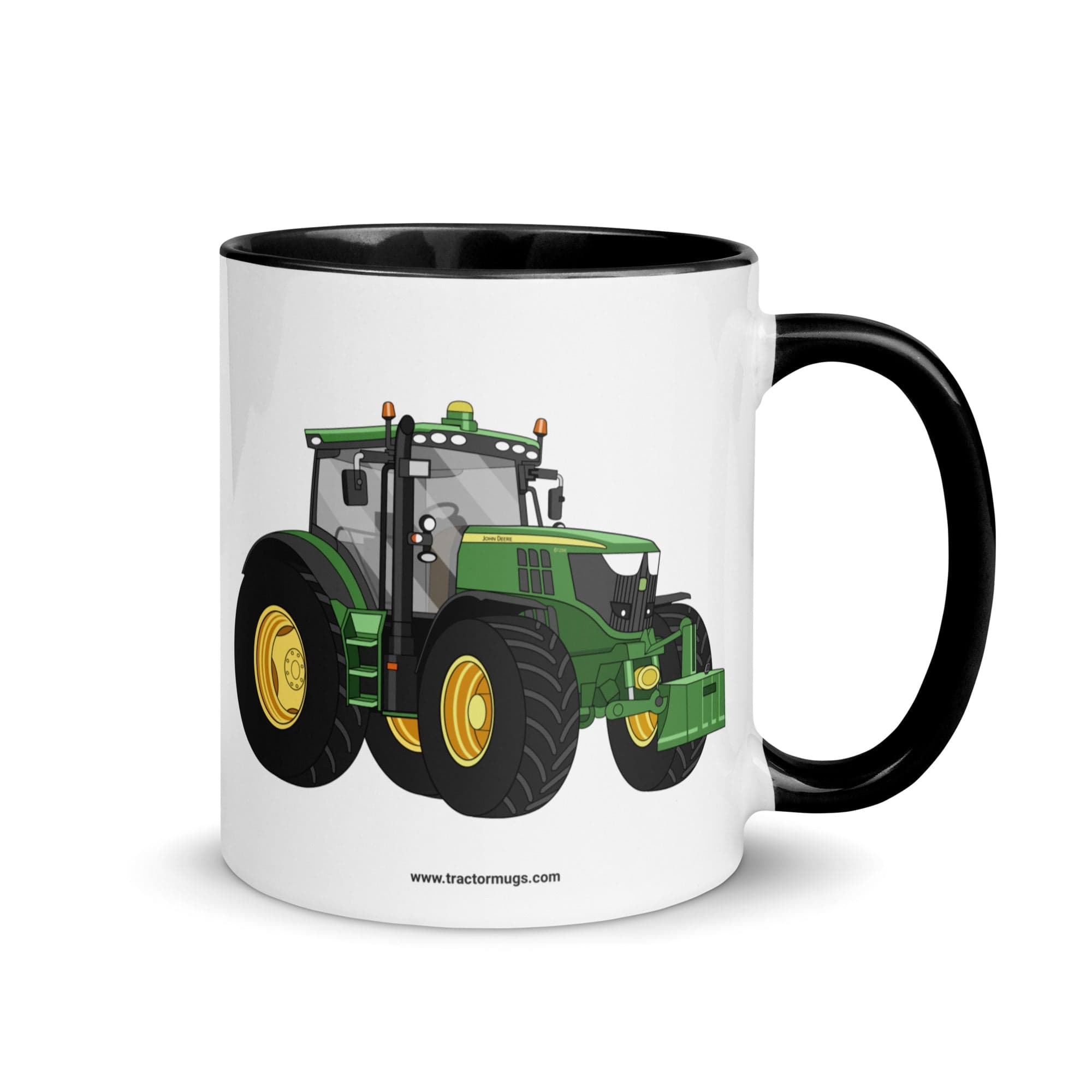 The Tractor Mugs Store Black John Deere 6125 R | Mug with Color Inside Quality Farmers Merch