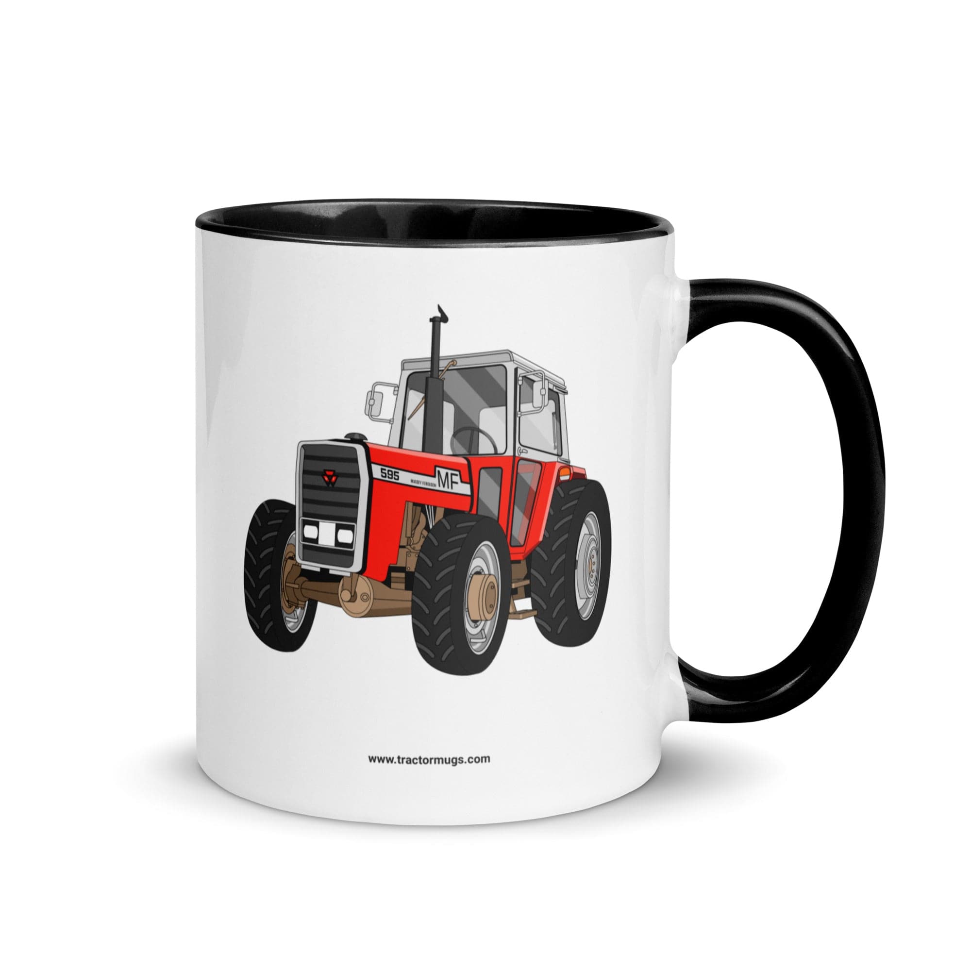 The Tractor Mugs Store Black Massey 595 | Mug with Color Inside Quality Farmers Merch