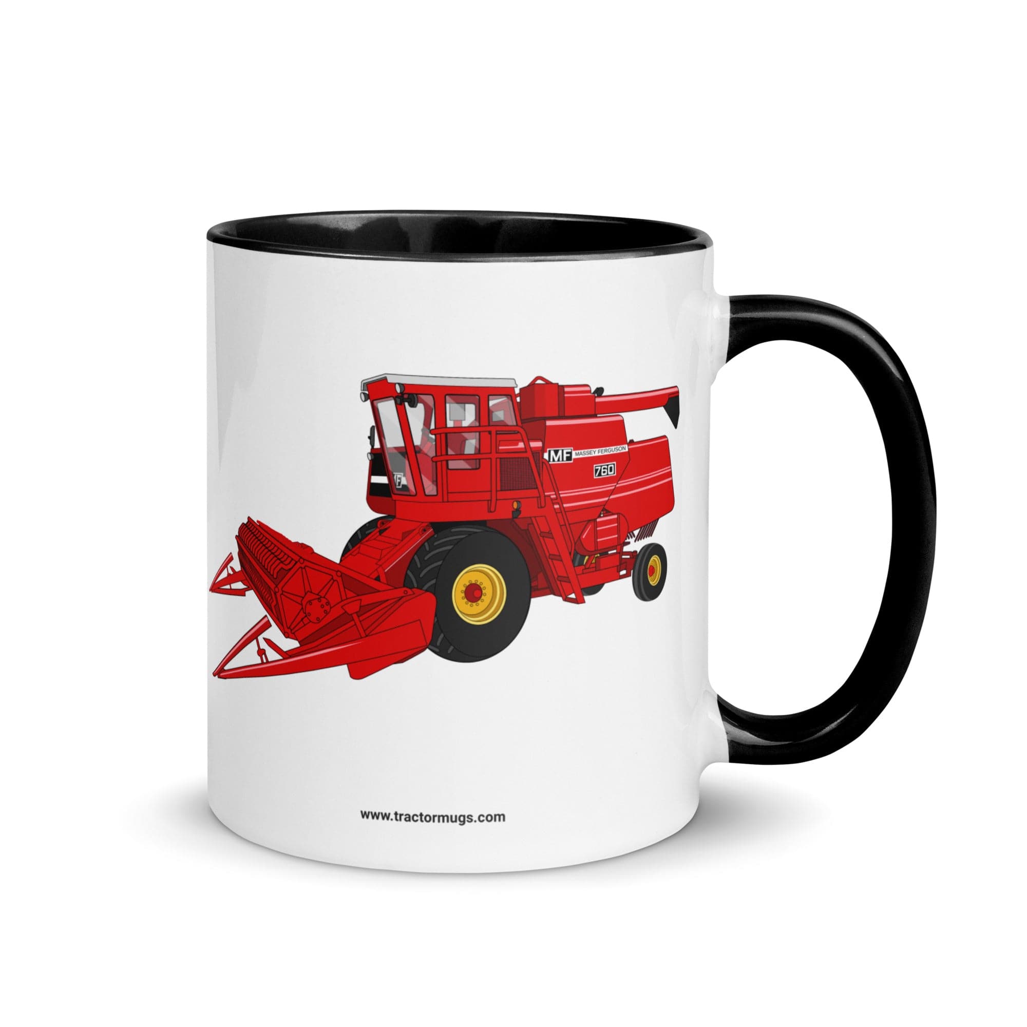 The Tractor Mugs Store Black Massey 760 Combine Harvester | Mug with Color Inside Quality Farmers Merch