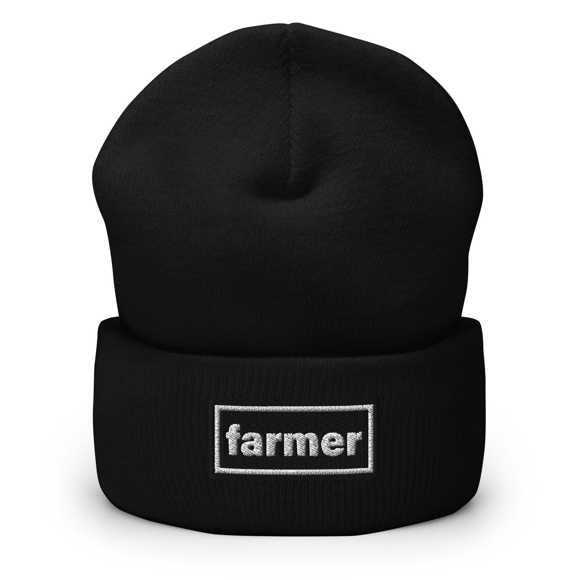 The Tractor Mugs Store Black OASIS Style 'Farmer' | Cuffed Beanie Quality Farmers Merch