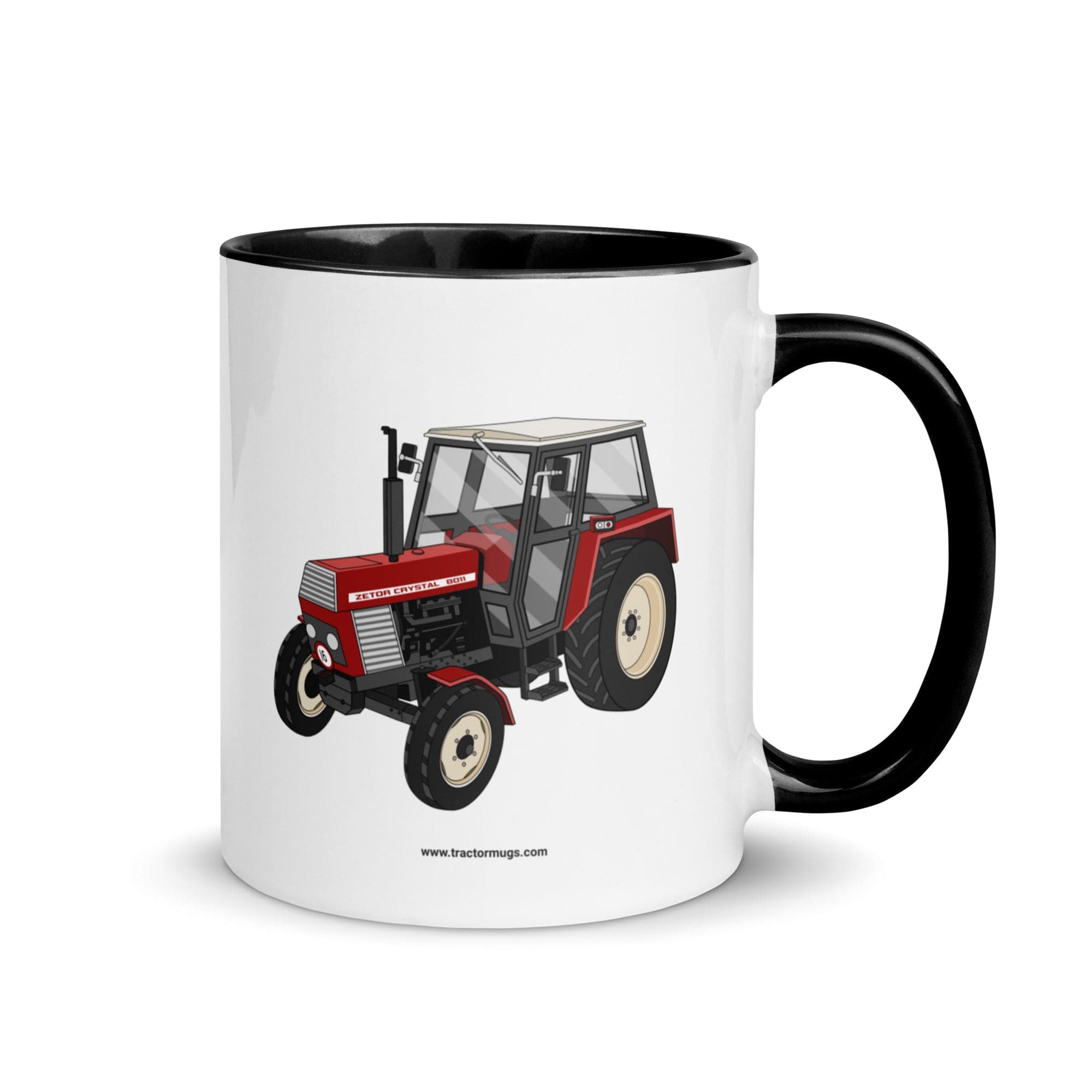 The Tractor Mugs Store Black Zetor Crystal 8011 | Mug with Color Inside Quality Farmers Merch