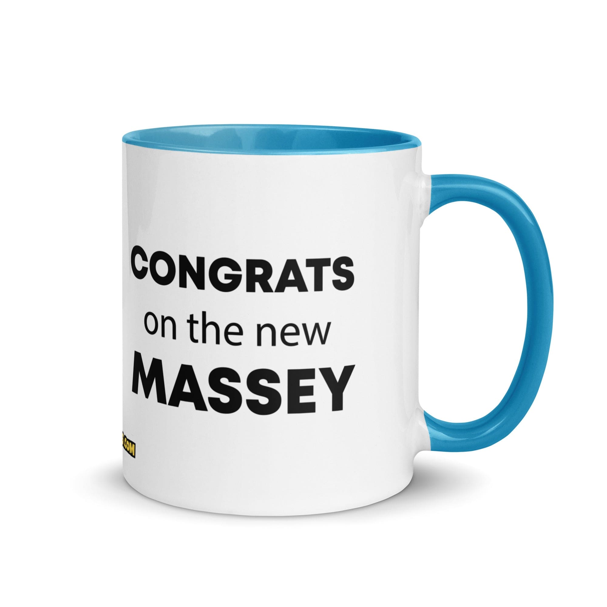 The Tractor Mugs Store Blue Congrats On The New Massey | Mug with Color Inside Quality Farmers Merch
