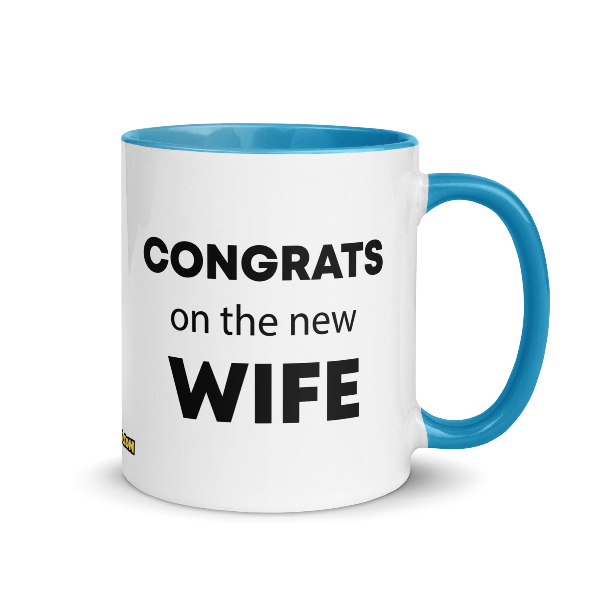 The Tractor Mugs Store Blue Congrats On the New Wife | Mug with Color Inside Quality Farmers Merch