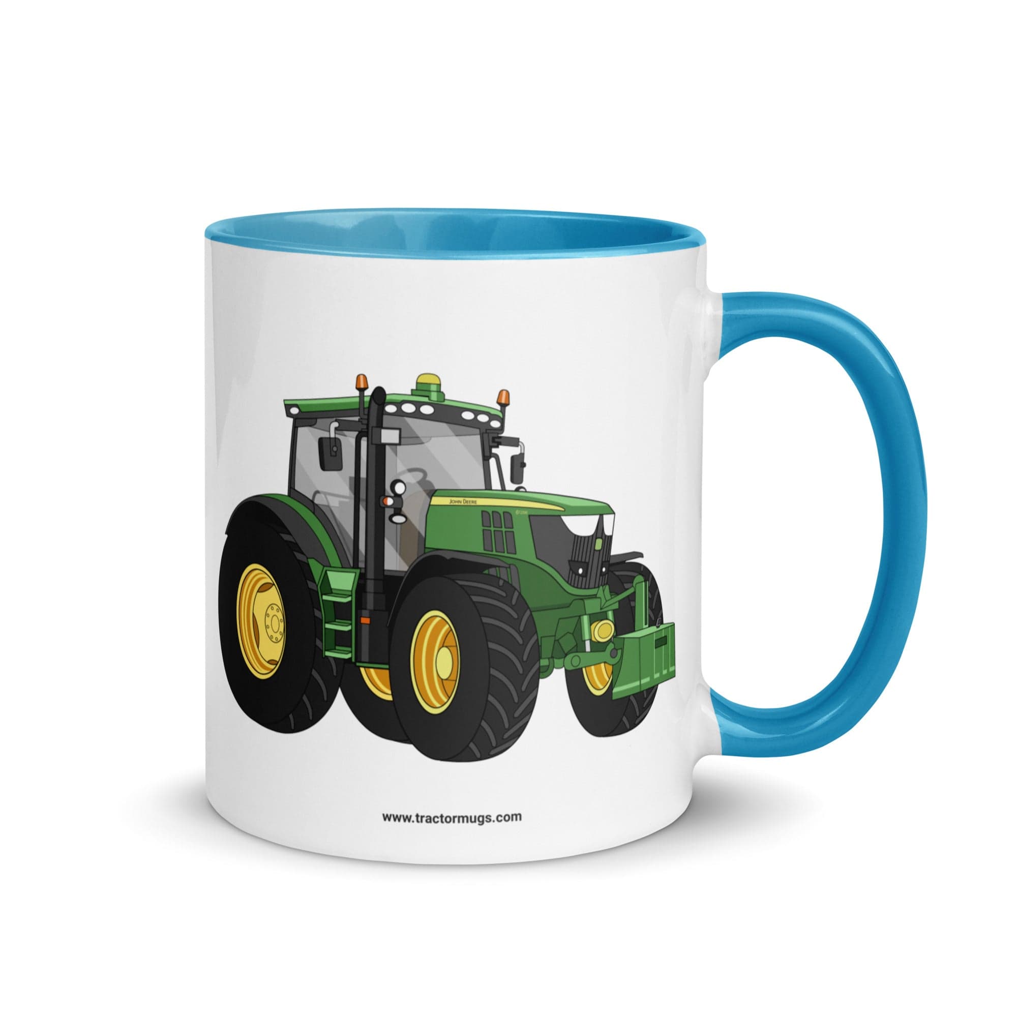 The Tractor Mugs Store Blue John Deere 6125 R | Mug with Color Inside Quality Farmers Merch