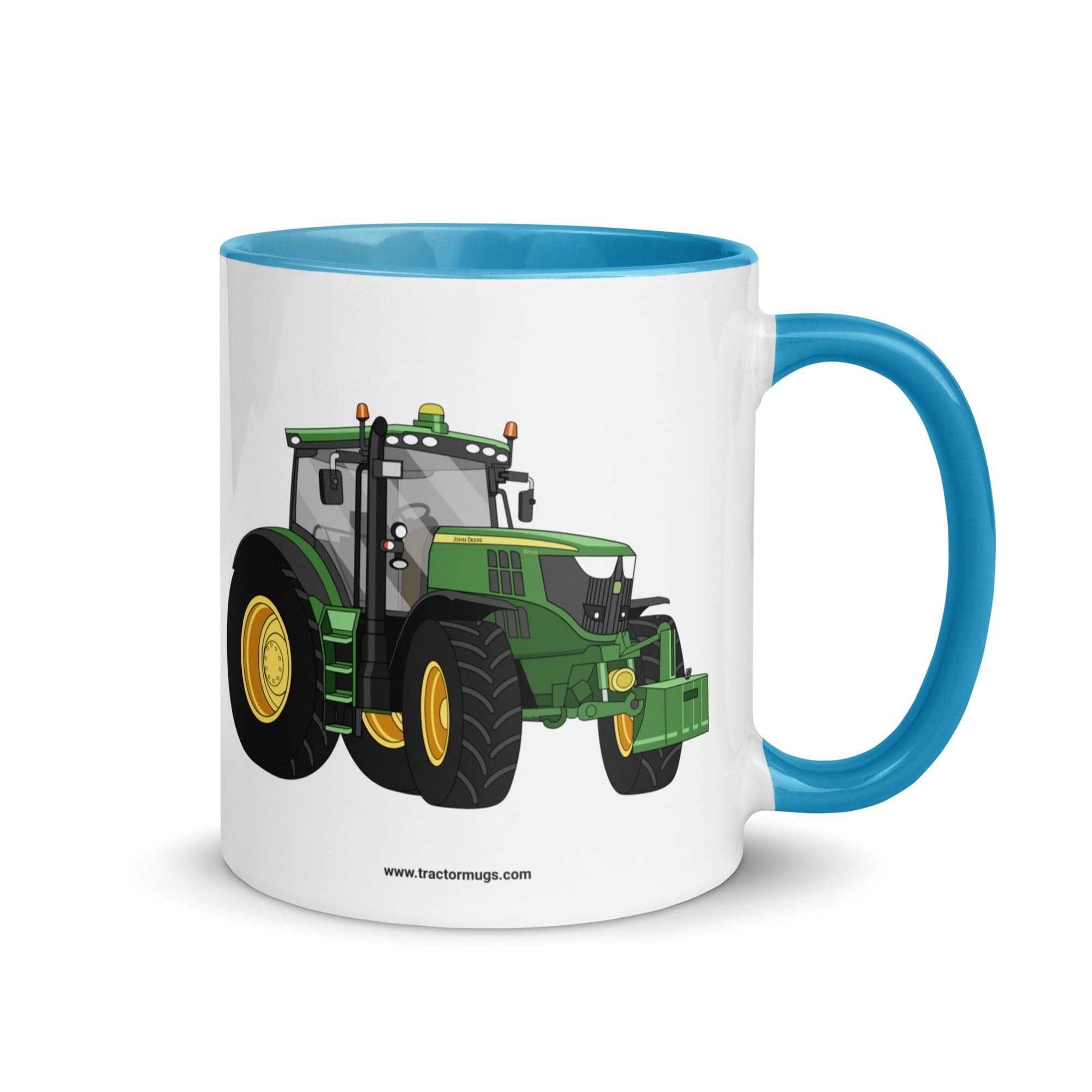 The Tractor Mugs Store Blue John Deere 6210 R | Mug with Color Inside Quality Farmers Merch
