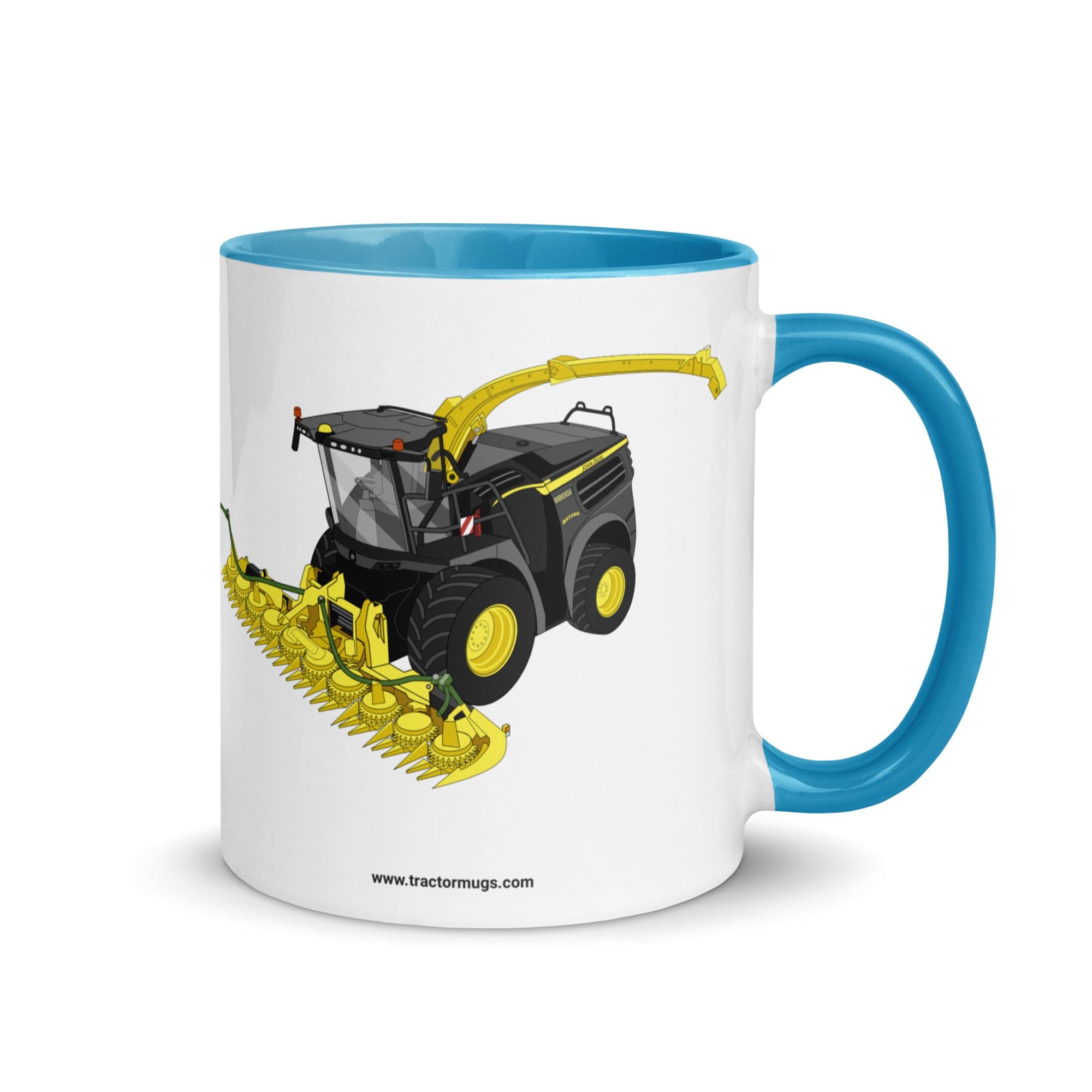 The Tractor Mugs Store Blue John Deere 8800 Black Beauty Silage Harvester | Mug with Color Inside Quality Farmers Merch