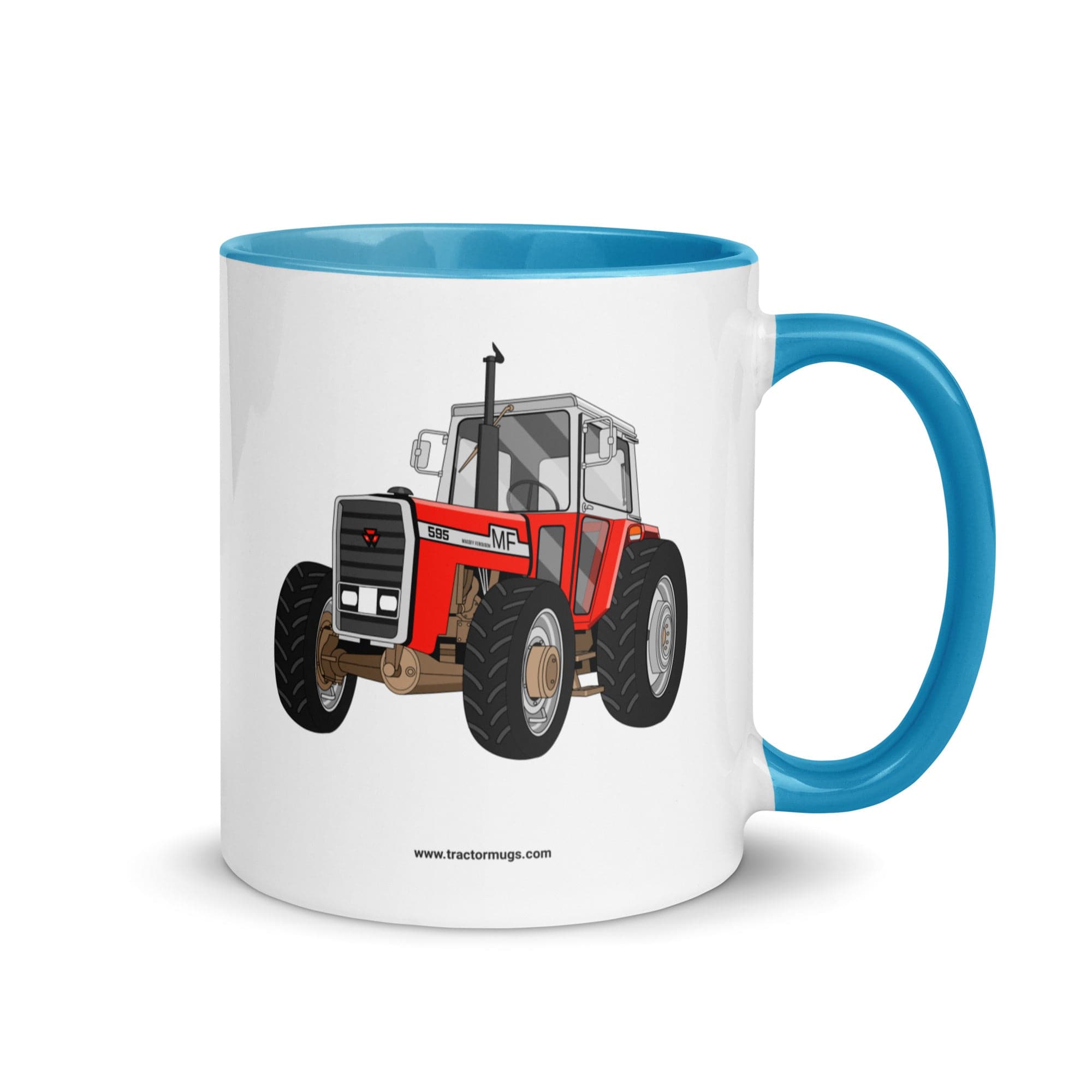 The Tractor Mugs Store Blue Massey 595 | Mug with Color Inside Quality Farmers Merch