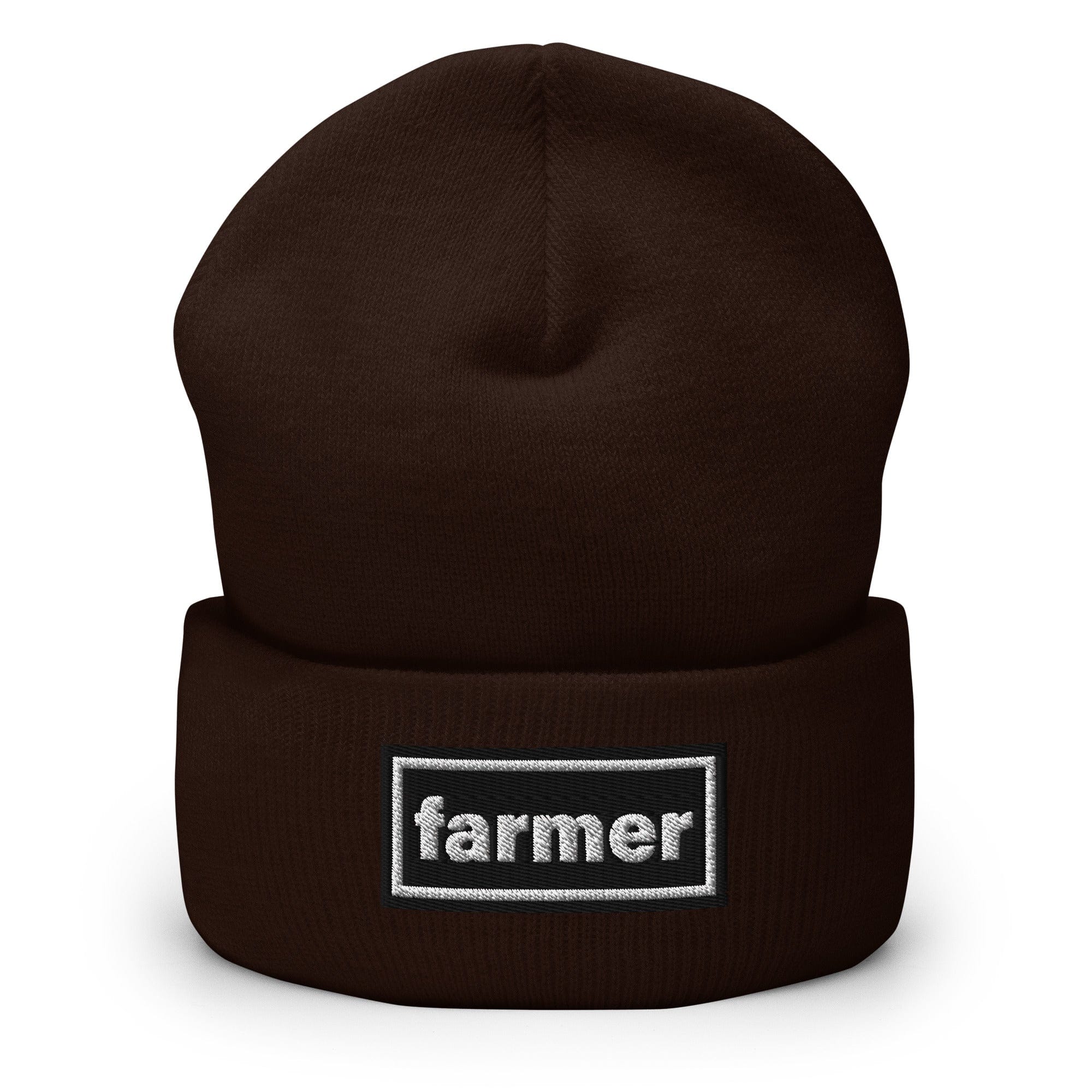 The Tractor Mugs Store Brown OASIS Style 'farmer' | Cuffed Beanie Quality Farmers Merch