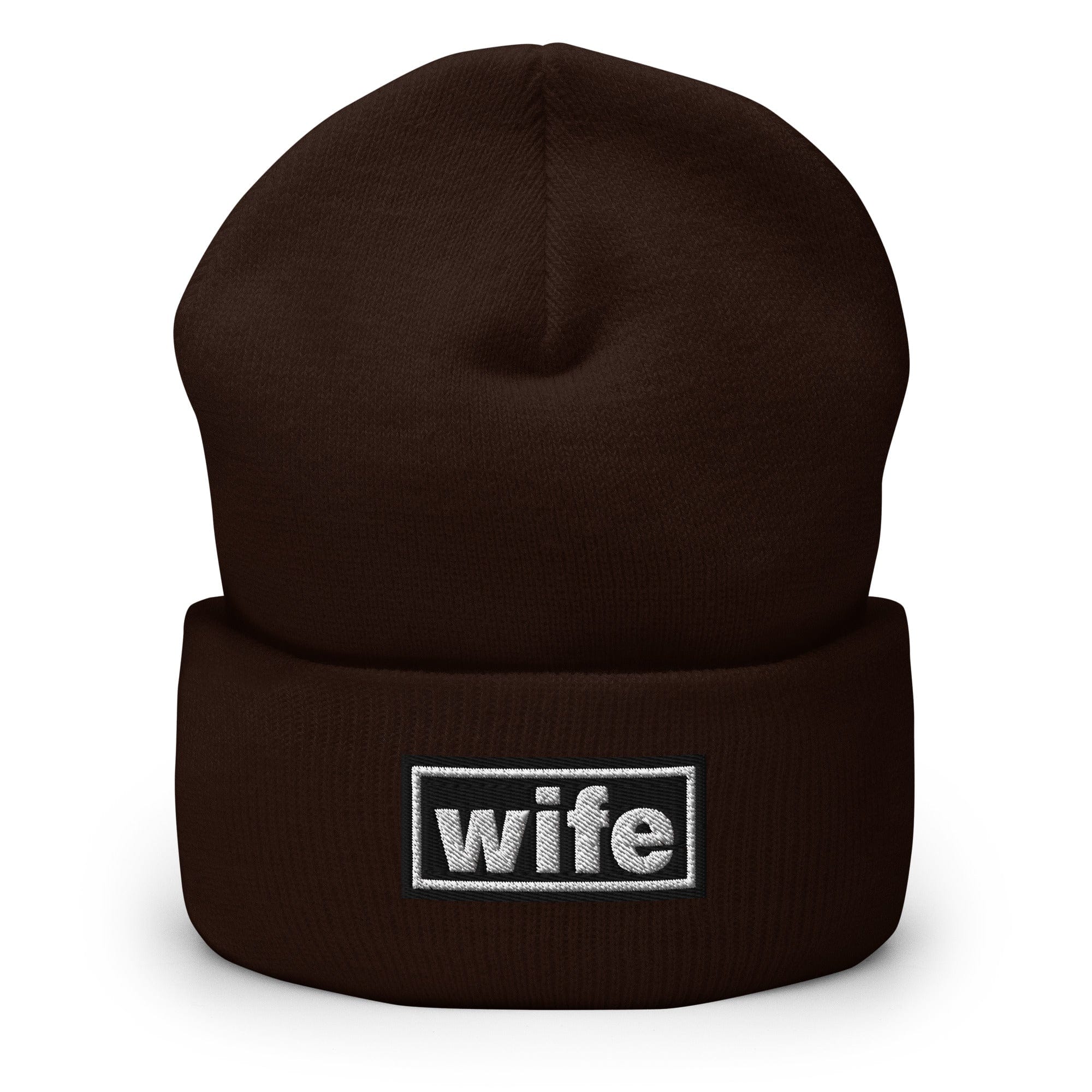 The Tractor Mugs Store Brown OASIS Style 'Wife' | Cuffed Beanie Quality Farmers Merch