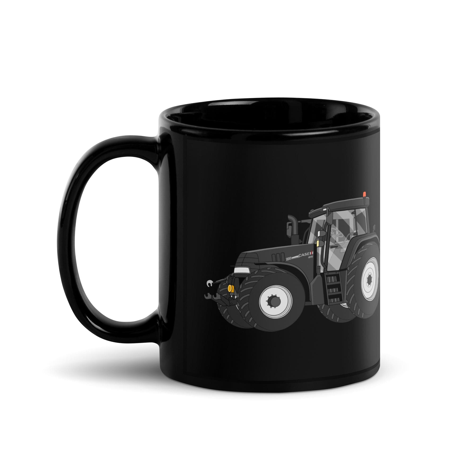 The Tractor Mugs Store Case IH 195 CVX Black | Black Glossy Mug Quality Farmers Merch