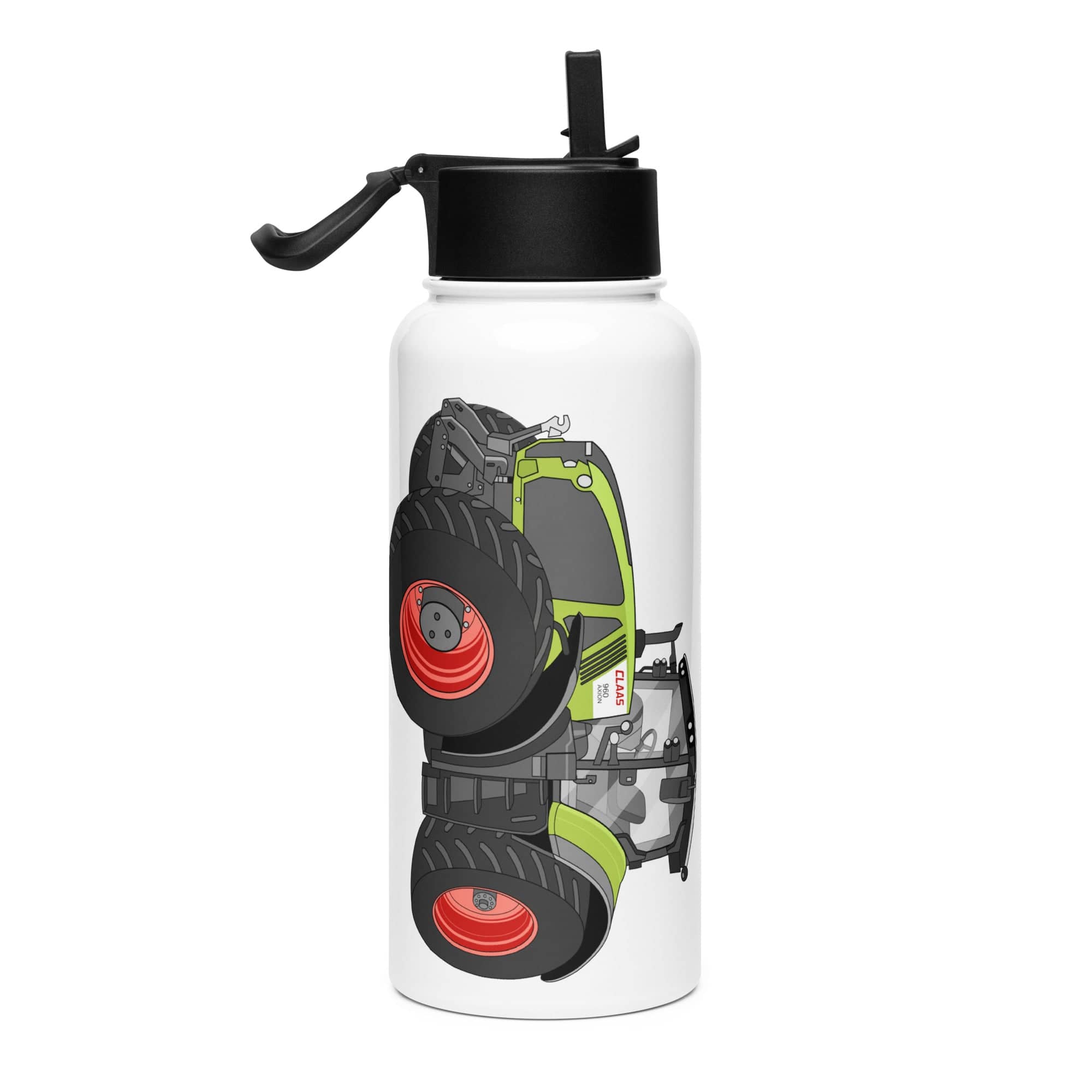 The Tractor Mugs Store Class Axion 960 | Stainless steel water bottle with a straw lid Quality Farmers Merch