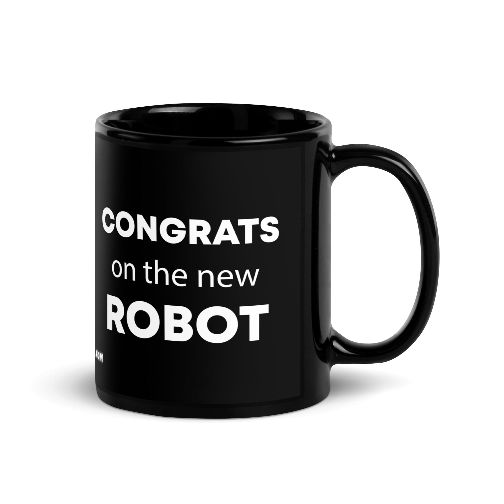 The Tractor Mugs Store Congrats On The New Robot | Black Glossy Mug Quality Farmers Merch
