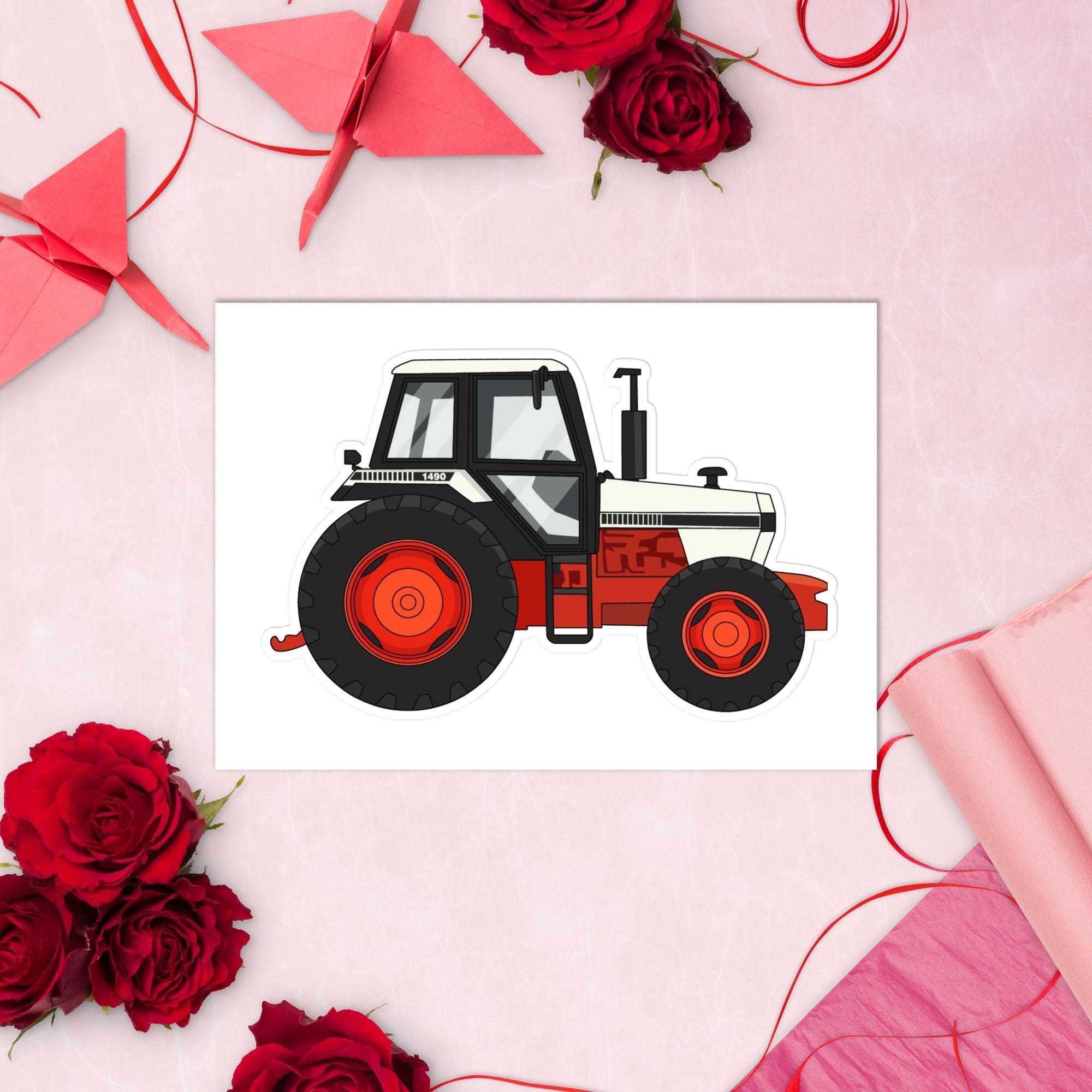 The Tractor Mugs Store David Brown 1490 4WD | Sticker sheet Quality Farmers Merch