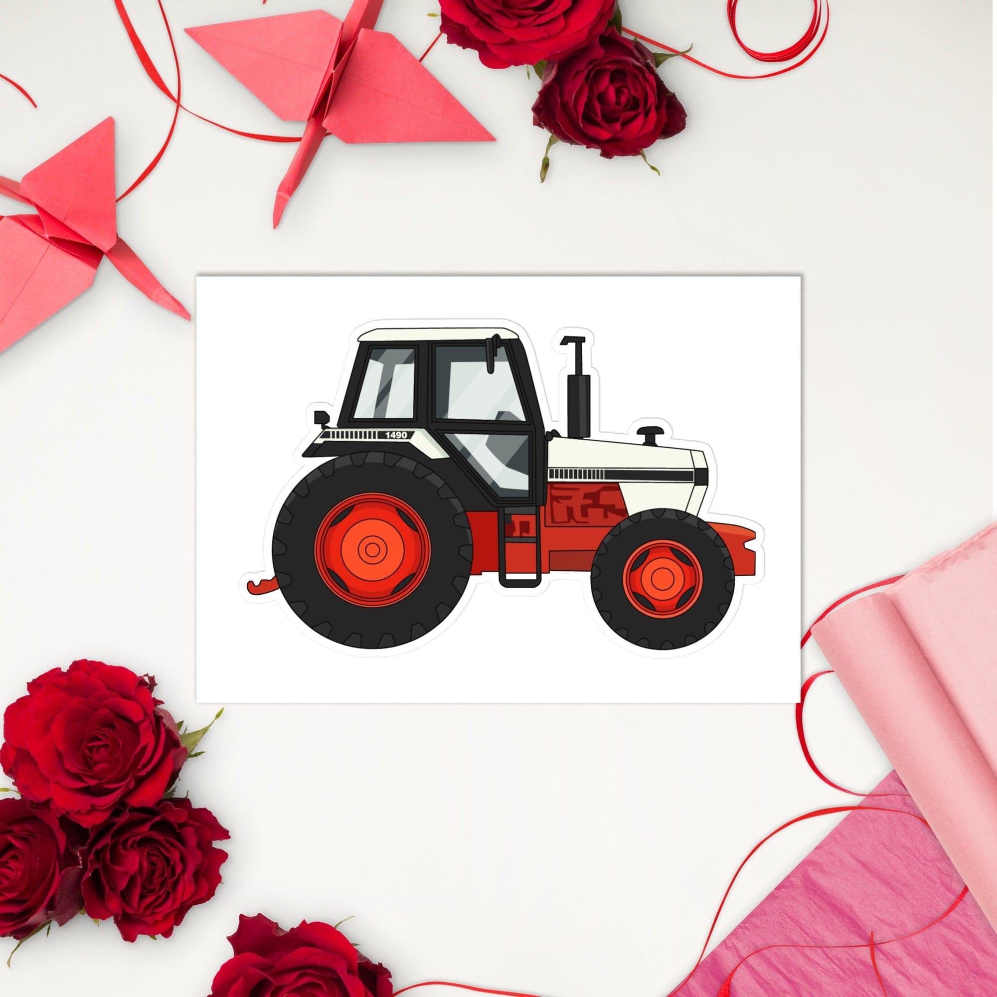 The Tractor Mugs Store David Brown 1490 4WD | Sticker sheet Quality Farmers Merch