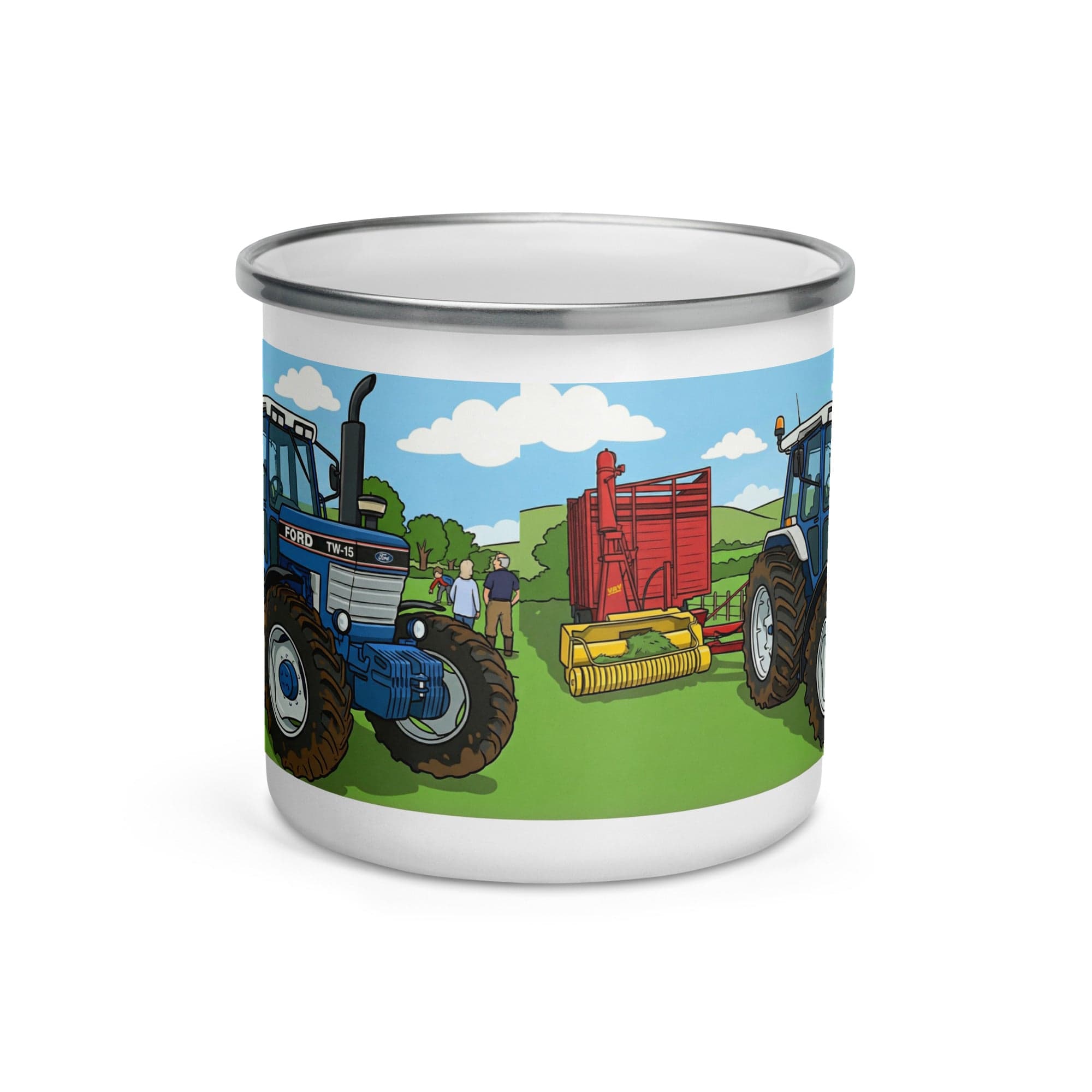 The Tractor Mugs Store Ford TW 15 + Silage Harvester | Enamel Mug Quality Farmers Merch