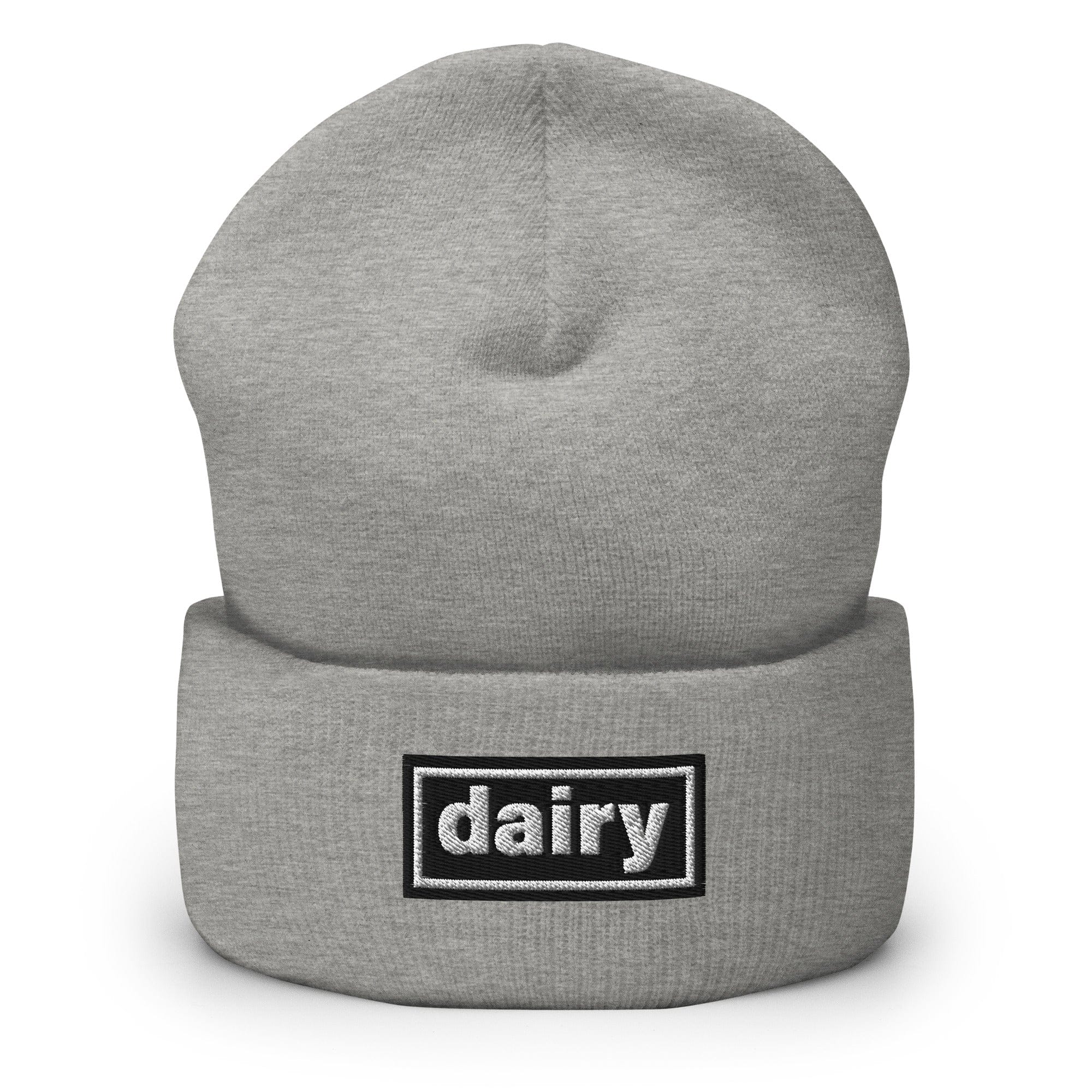 The Tractor Mugs Store Heather Grey OASIS Style 'Dairy' | Cuffed Beanie Quality Farmers Merch