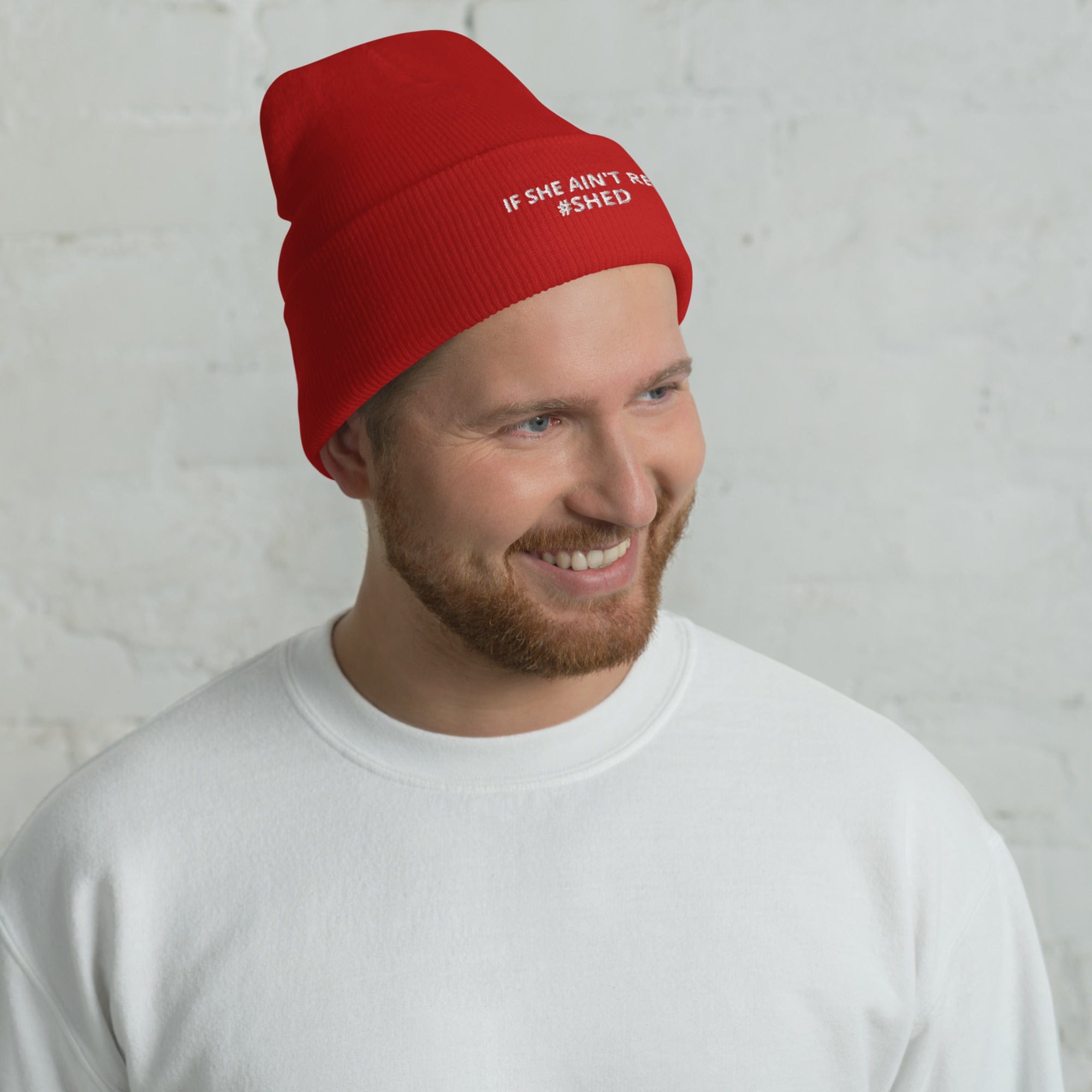 The Tractor Mugs Store IF SHE AINLT RED | Cuffed Beanie Quality Farmers Merch