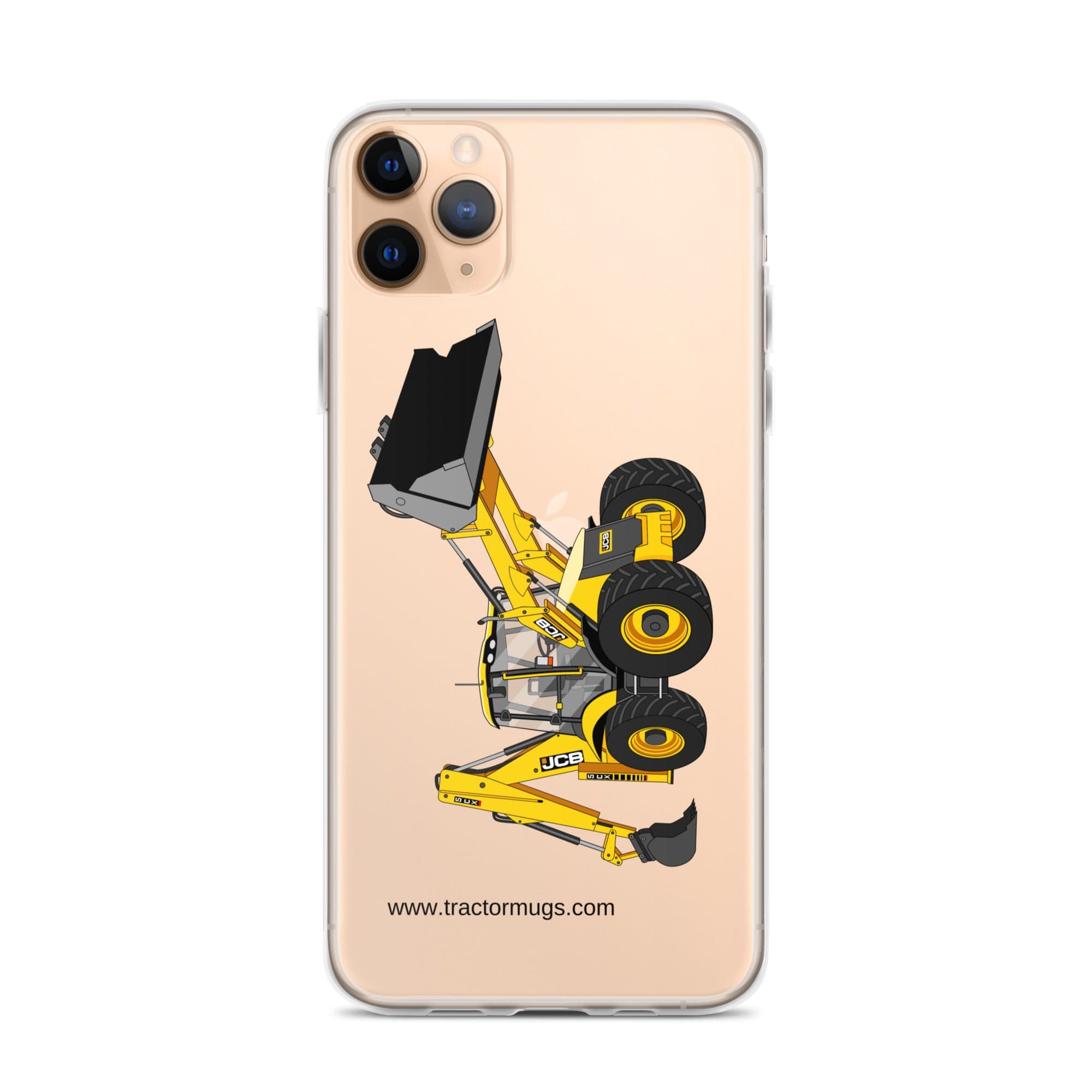 The Tractor Mugs Store iPhone 11 Pro Max JCB 5CX Backhoe | Clear Case for iPhone® Quality Farmers Merch