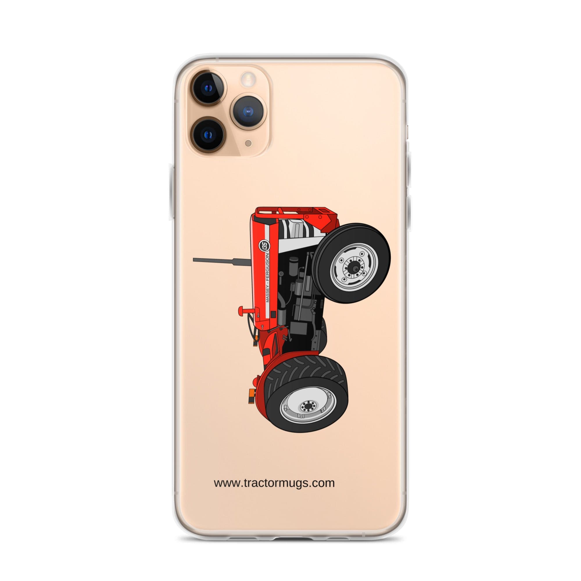 The Tractor Mugs Store iPhone 11 Pro Max Massey Ferguson 135 with cab | Clear Case for iPhone® Quality Farmers Merch