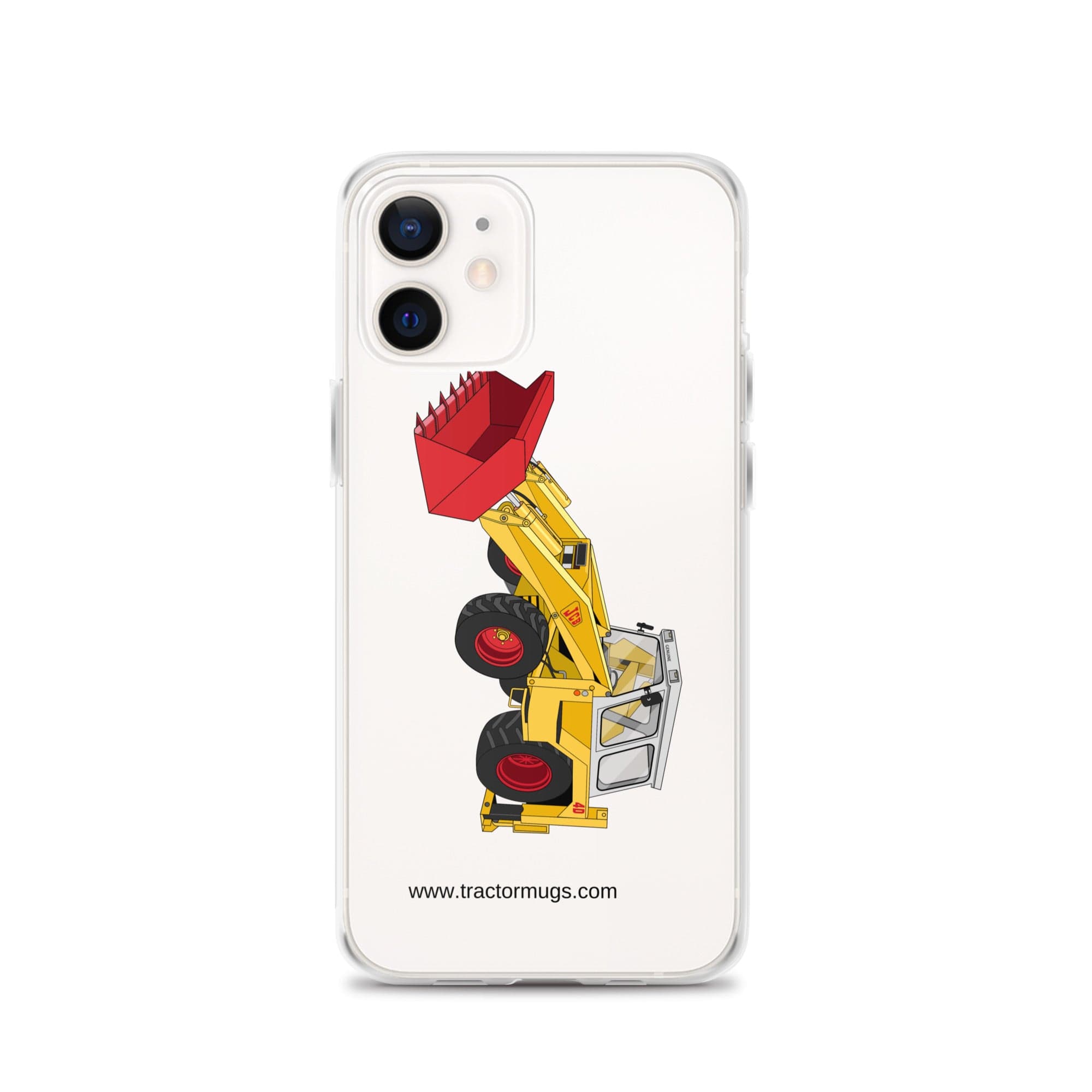 The Tractor Mugs Store iPhone 12 JCB 4D Backhoe | Clear Case for iPhone® Quality Farmers Merch