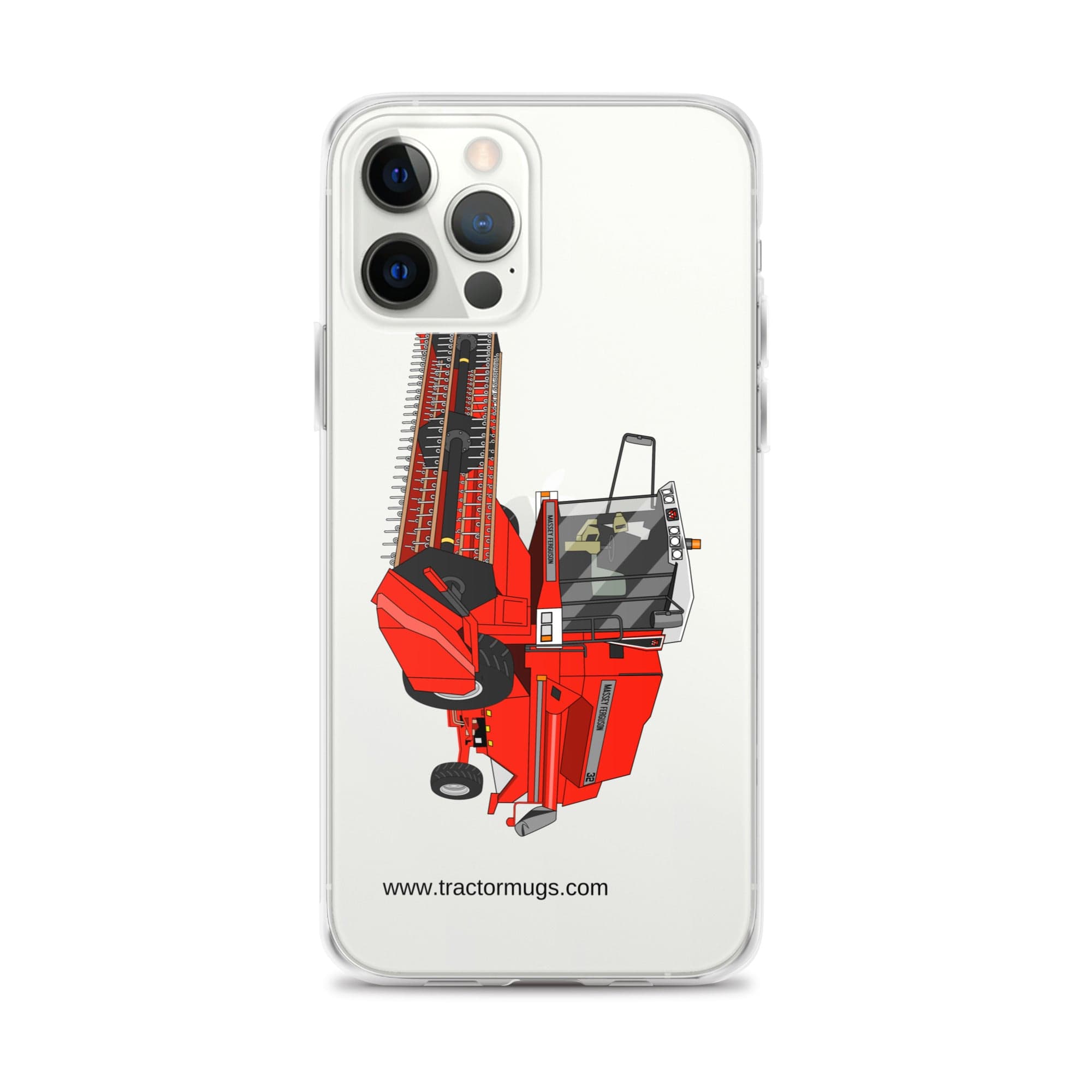 The Tractor Mugs Store iPhone 12 Pro Max 1994 Massey Ferguson 32 Combine Harvester | Clear Case for iPhone® Quality Farmers Merch