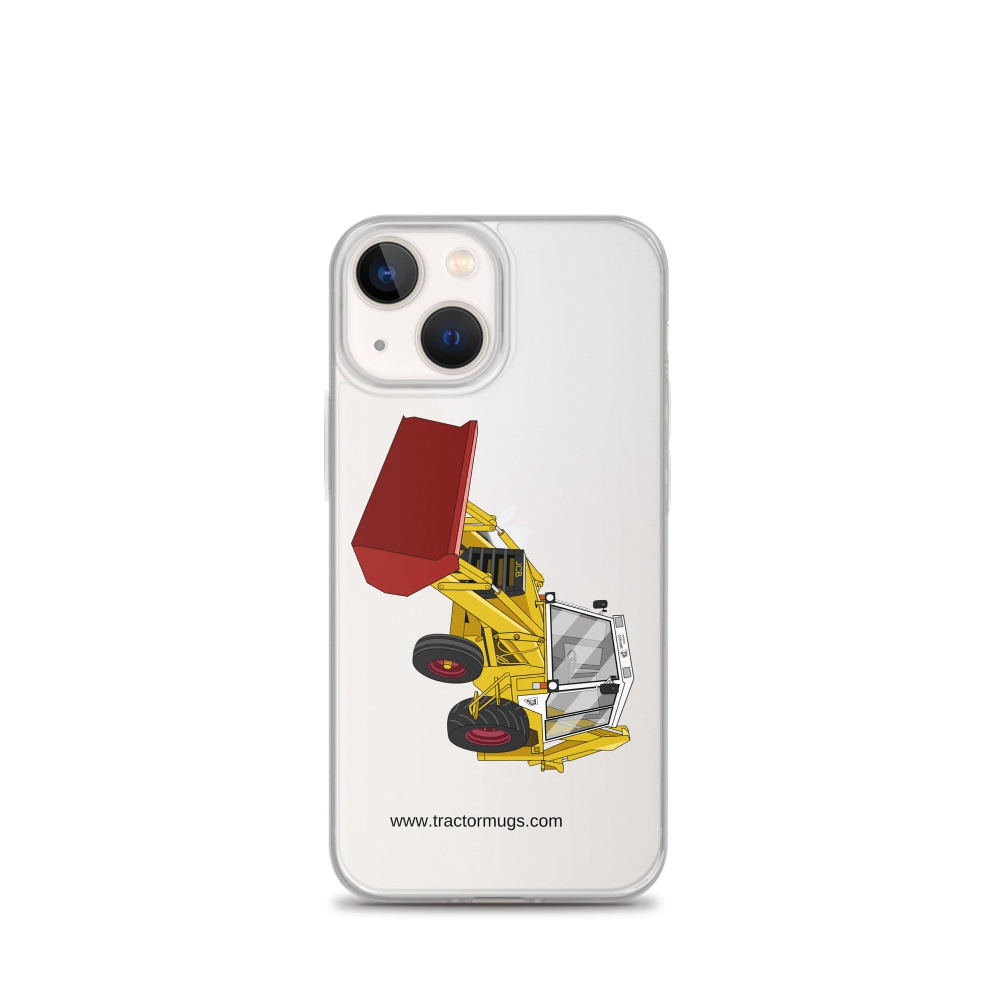 The Tractor Mugs Store iPhone 13 mini JCB 3CX White Cabin 2WD | Clear Case for iPhone® Quality Farmers Merch
