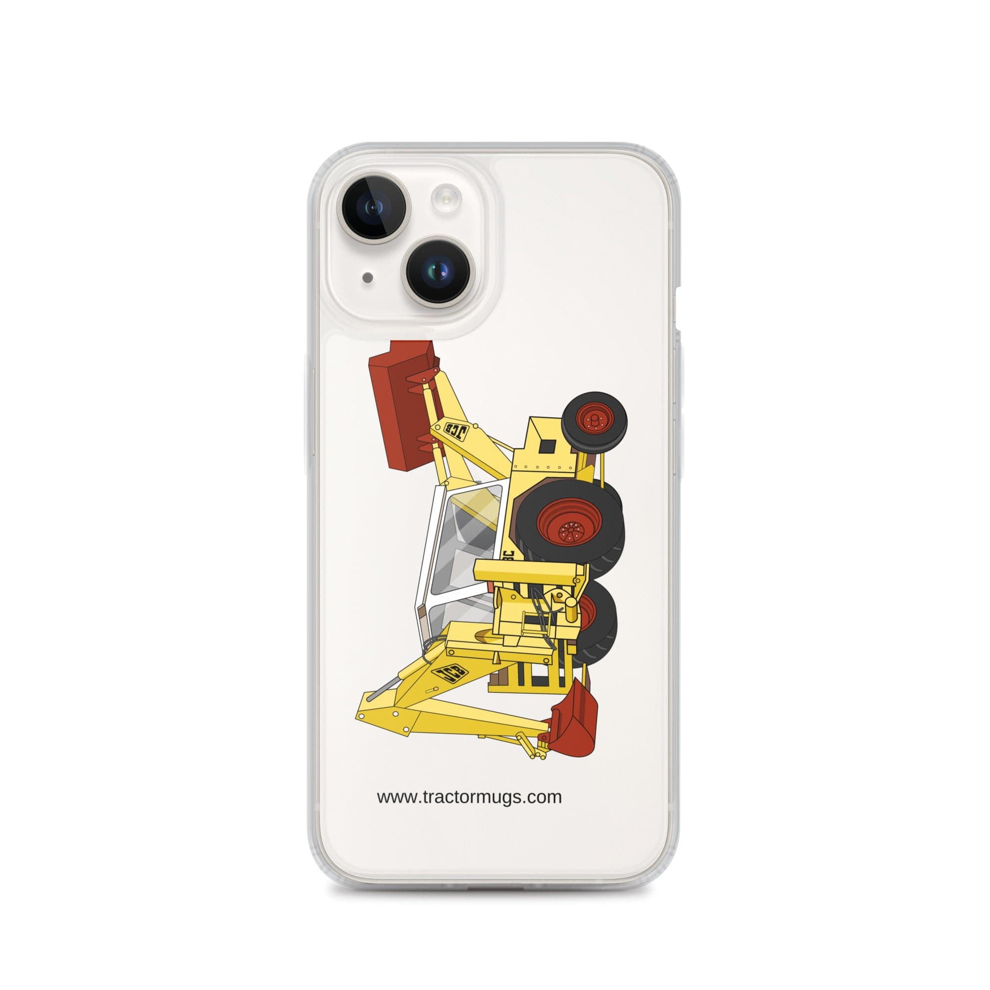 The Tractor Mugs Store iPhone 14 JCB 3C II Backhoe | Clear Case for iPhone® Quality Farmers Merch