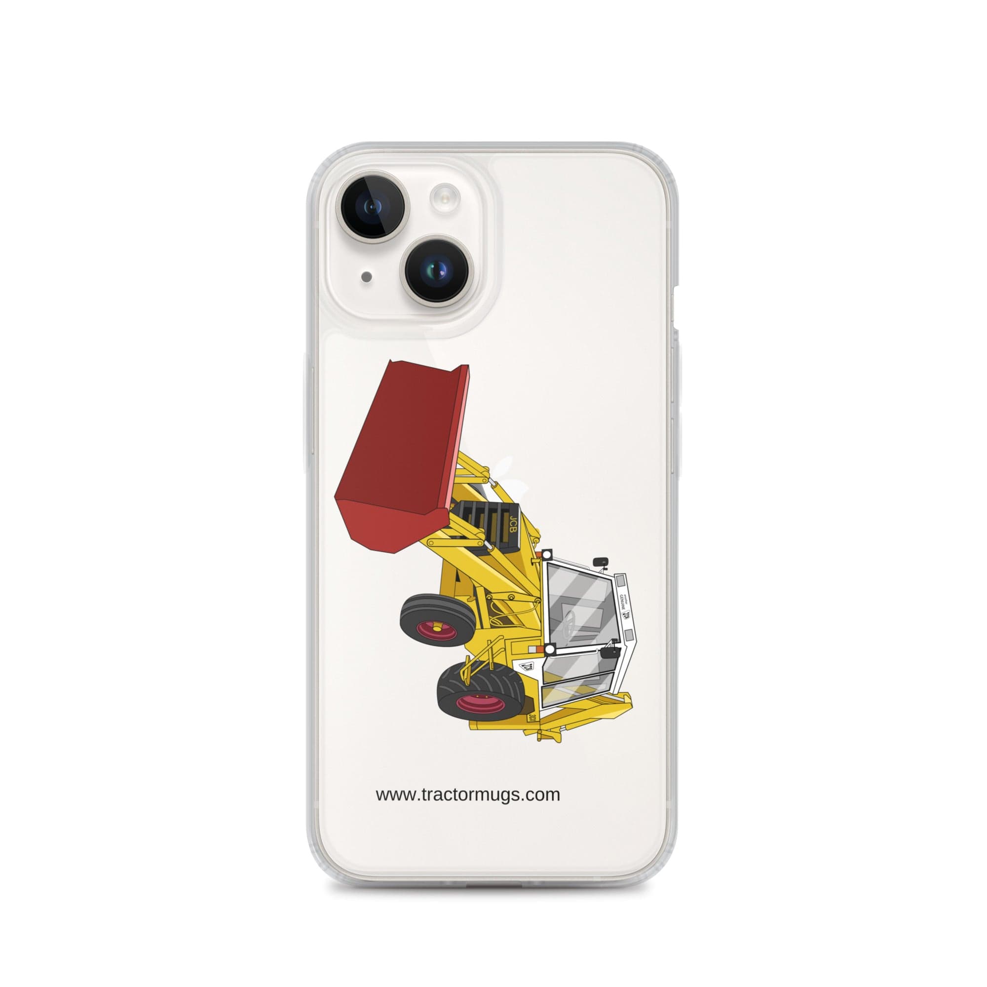 The Tractor Mugs Store iPhone 14 JCB 3CX White Cabin 2WD | Clear Case for iPhone® Quality Farmers Merch