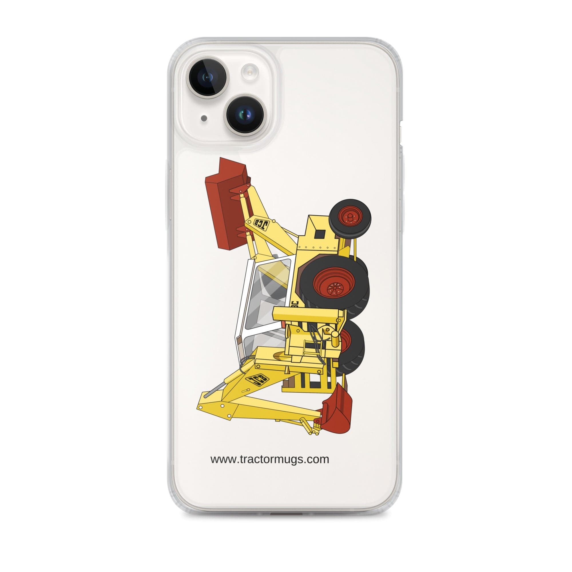 The Tractor Mugs Store iPhone 14 Plus JCB 3C II Backhoe | Clear Case for iPhone® Quality Farmers Merch