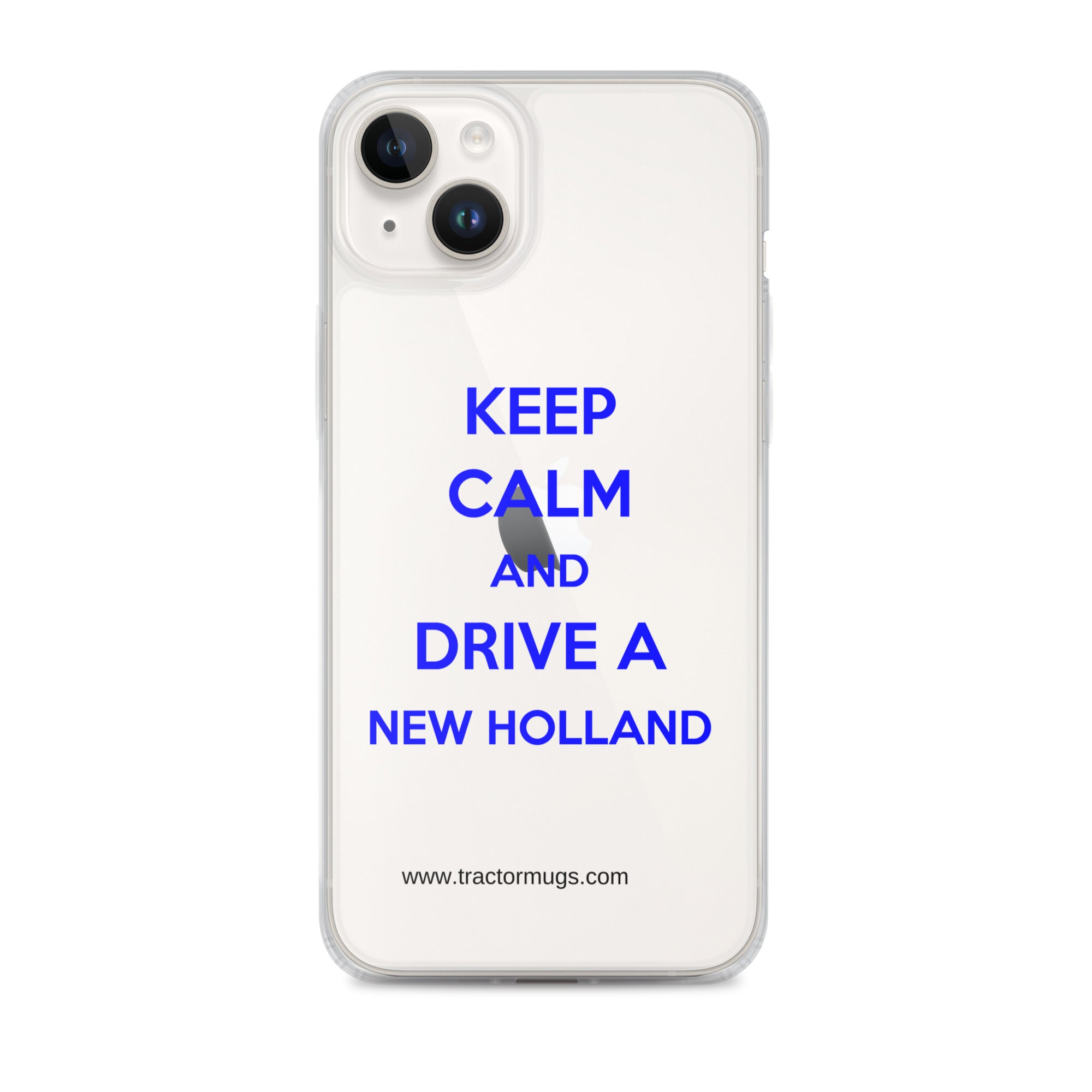 The Tractor Mugs Store iPhone 14 Plus Keep Calm New Holland | Clear Case for iPhone® Quality Farmers Merch