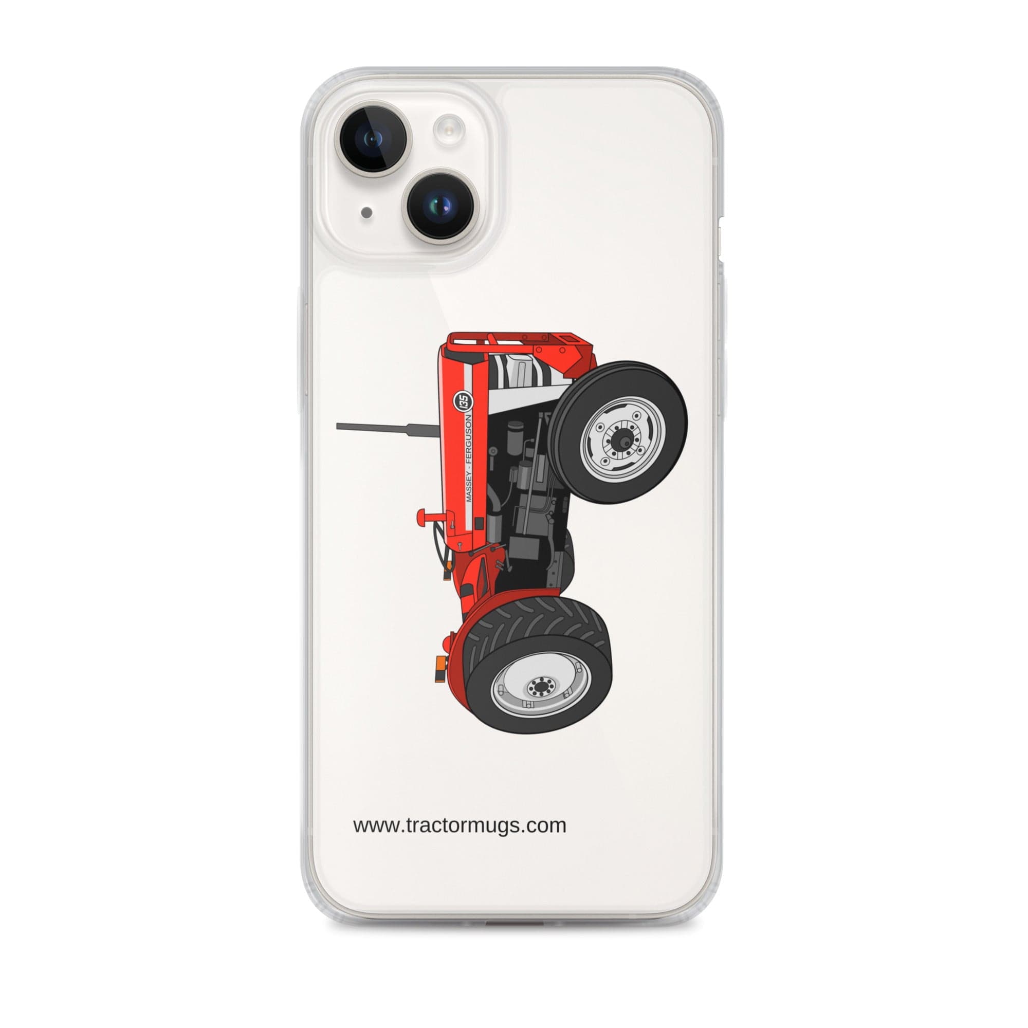The Tractor Mugs Store iPhone 14 Plus Massey Ferguson 135 | Clear Case for iPhone® Quality Farmers Merch