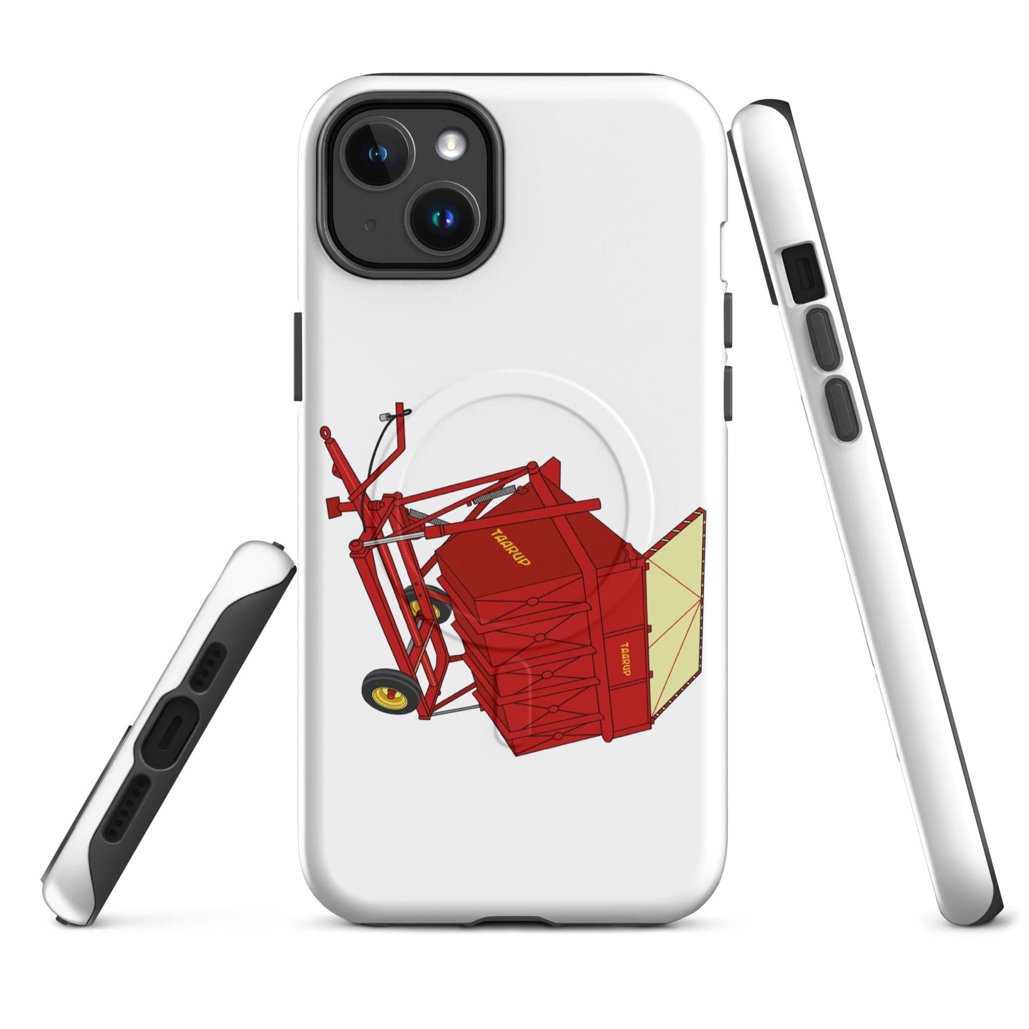 The Tractor Mugs Store iPhone 14 Plus Taarup tipvogn T3 Trailer | MagSafe® tough case for iPhone® Quality Farmers Merch