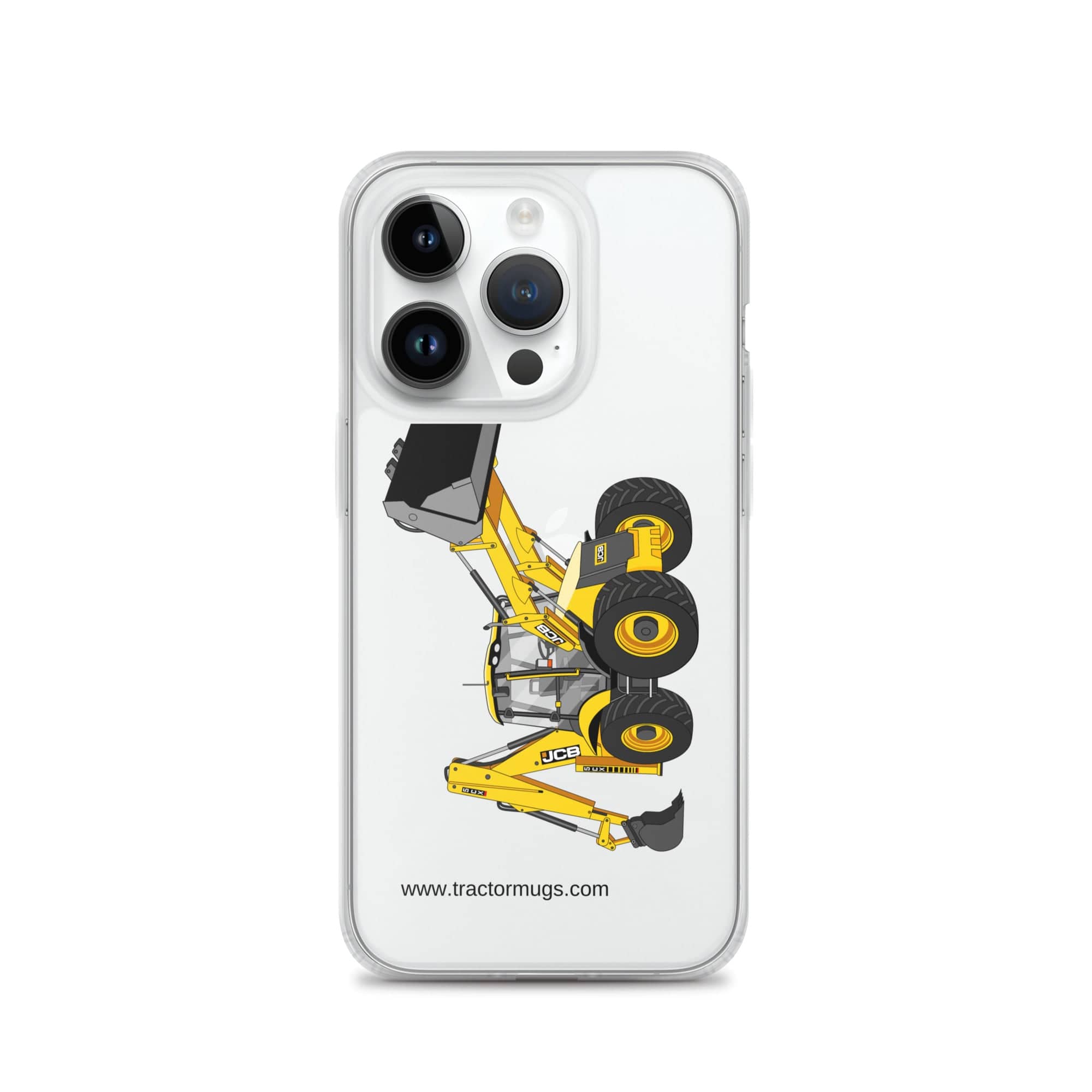 The Tractor Mugs Store iPhone 14 Pro JCB 5CX Backhoe | Clear Case for iPhone® Quality Farmers Merch