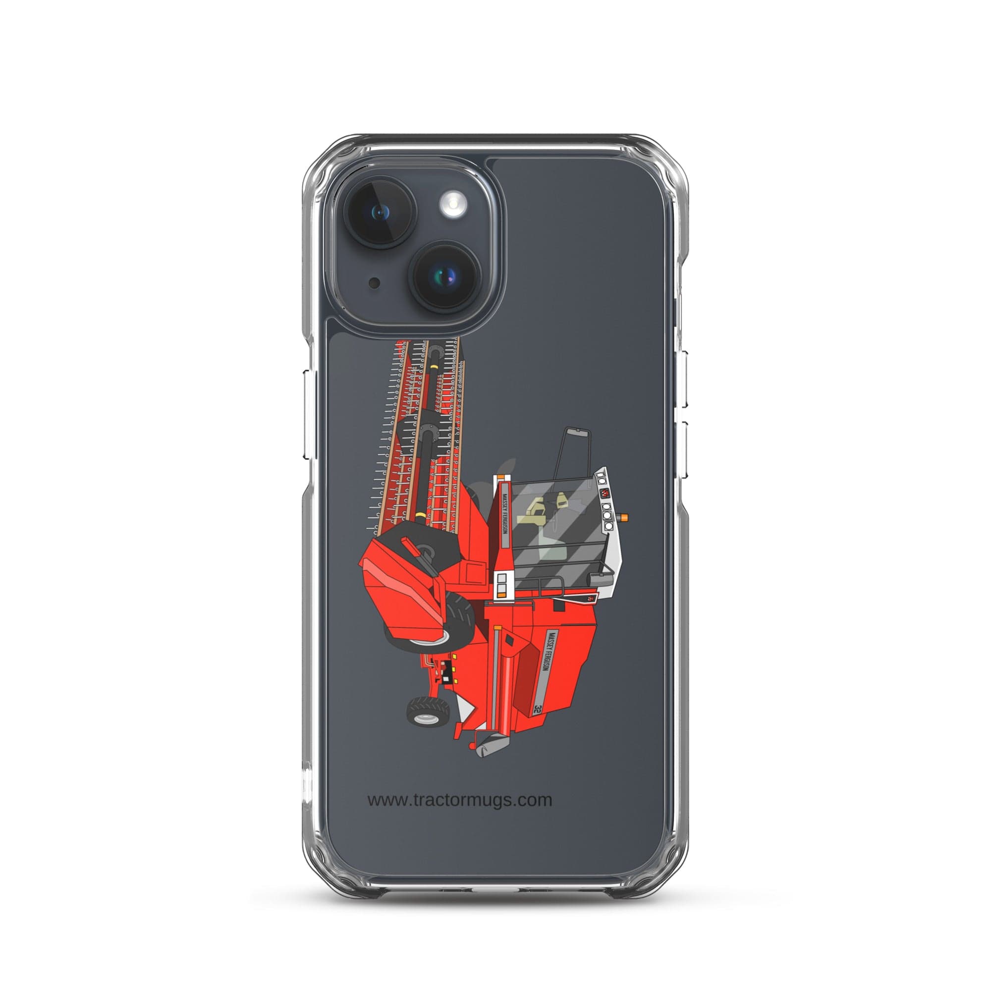 The Tractor Mugs Store iPhone 15 1994 Massey Ferguson 32 Combine Harvester | Clear Case for iPhone® Quality Farmers Merch