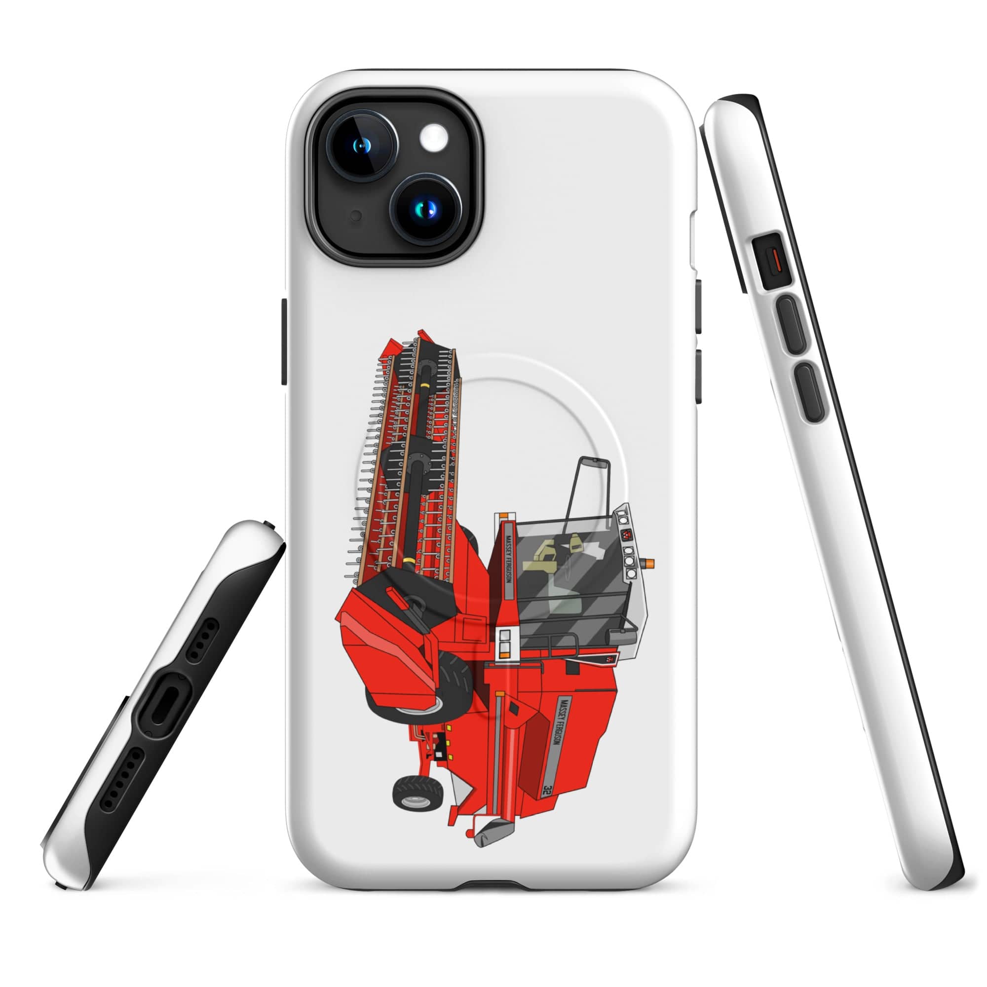 The Tractor Mugs Store iPhone 15 Plus 1994 Massey Ferguson 32 Combine Harvester | MagSafe® tough case for iPhone® Quality Farmers Merch