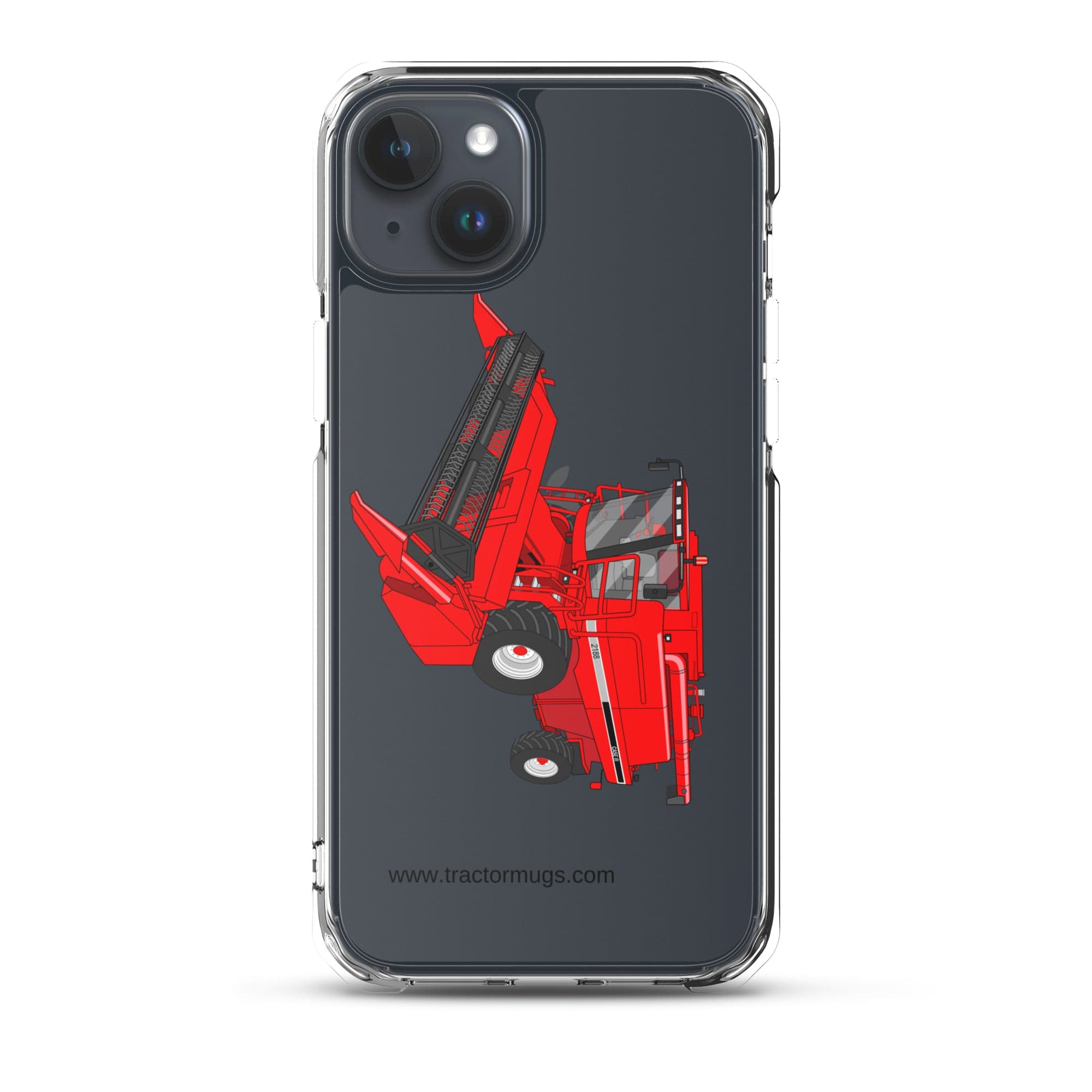 The Tractor Mugs Store iPhone 15 Plus Case IH Axial Flow 2188 Harvester | Clear Case for iPhone® Quality Farmers Merch