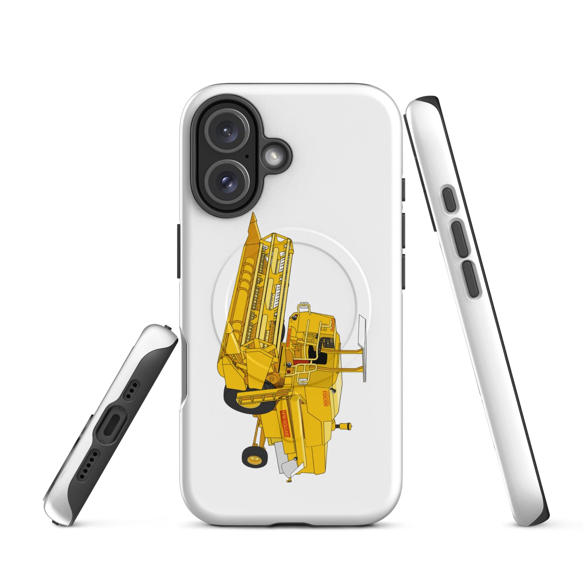The Tractor Mugs Store iPhone 16 Clayson 8060 Combine Harvester | MagSafe® tough case for iPhone® Quality Farmers Merch
