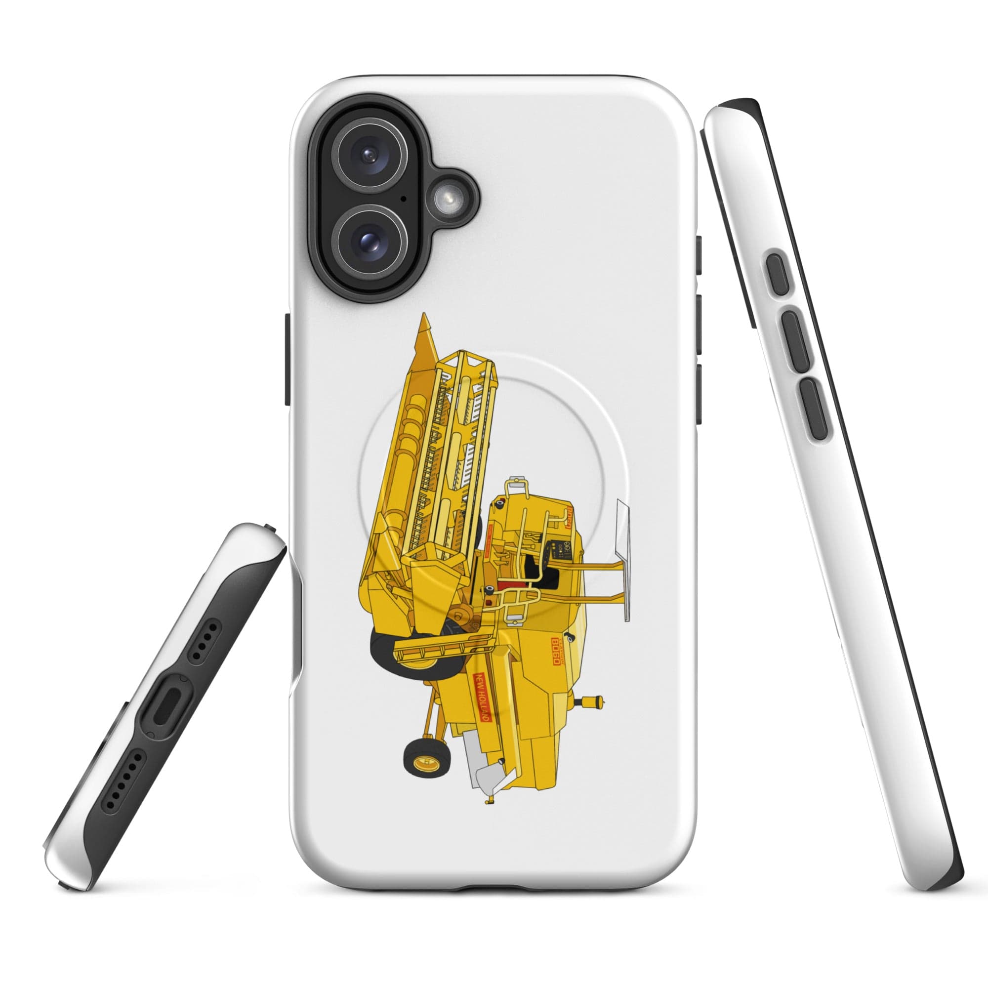 The Tractor Mugs Store iPhone 16 Plus Clayson 8060 Combine Harvester | MagSafe® tough case for iPhone® Quality Farmers Merch