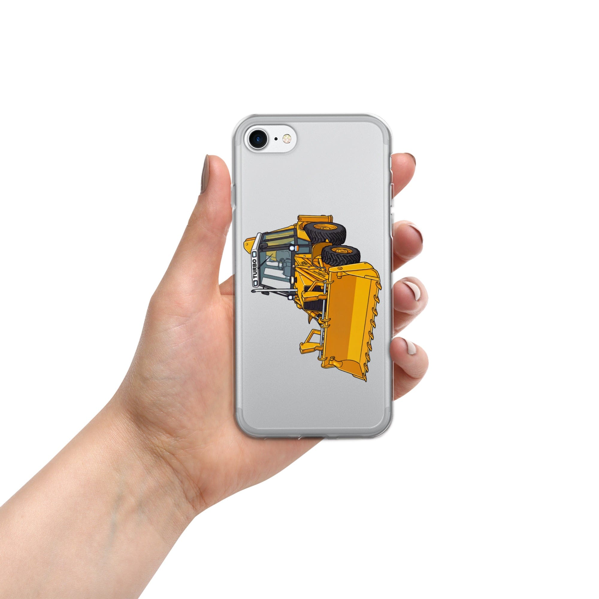 The Tractor Mugs Store iPhone SE JCB Grey Cab TURBO | Clear Case for iPhone® Quality Farmers Merch