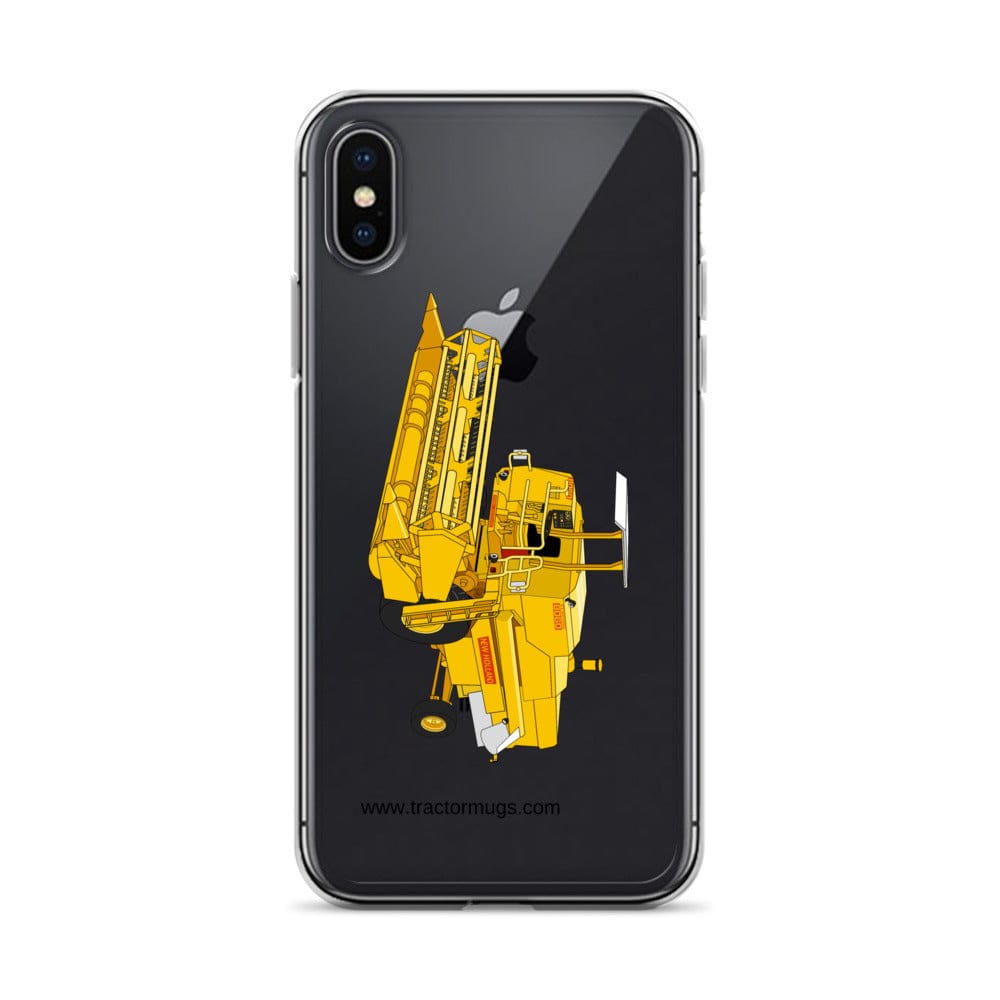 The Tractor Mugs Store iPhone X/XS Clayson 8060 Combine Harvester | Clear Case for iPhone® Quality Farmers Merch