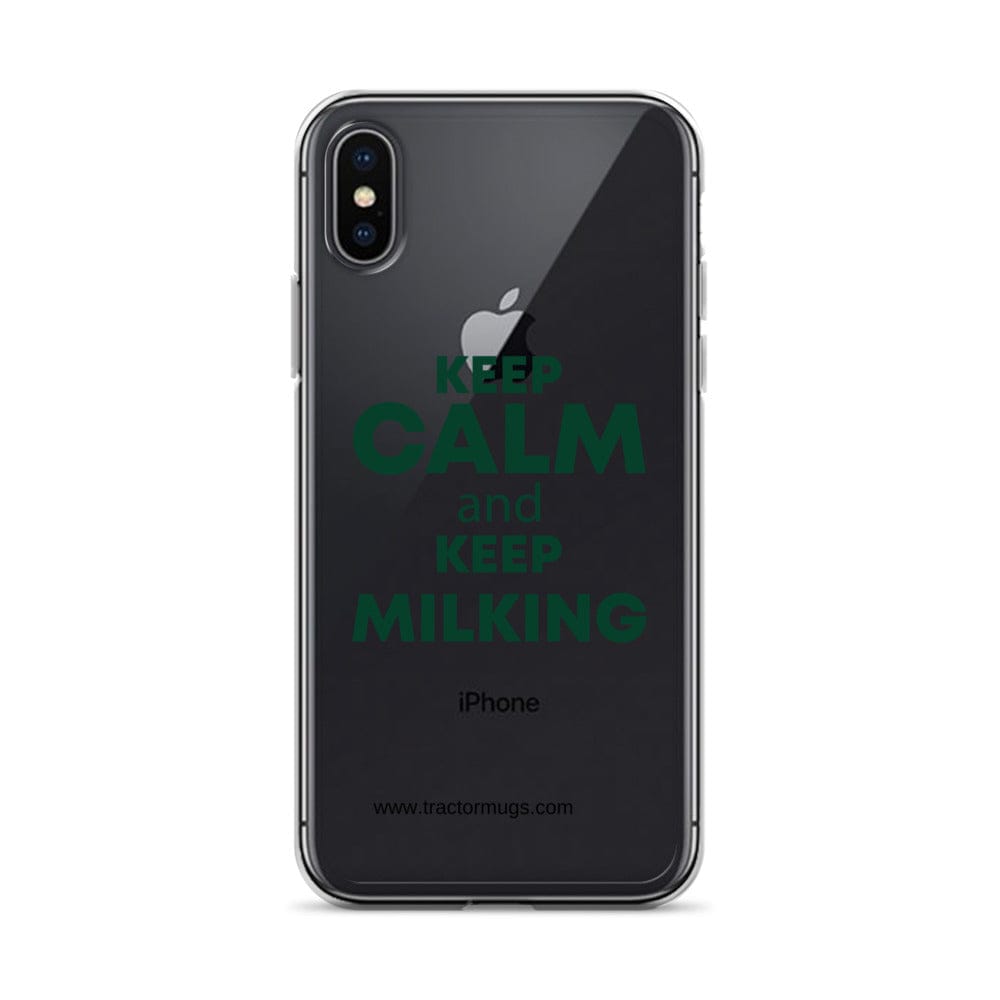 The Tractor Mugs Store iPhone X/XS KEEP CALM and KEEP MILKING | Clear Case for iPhone® Quality Farmers Merch