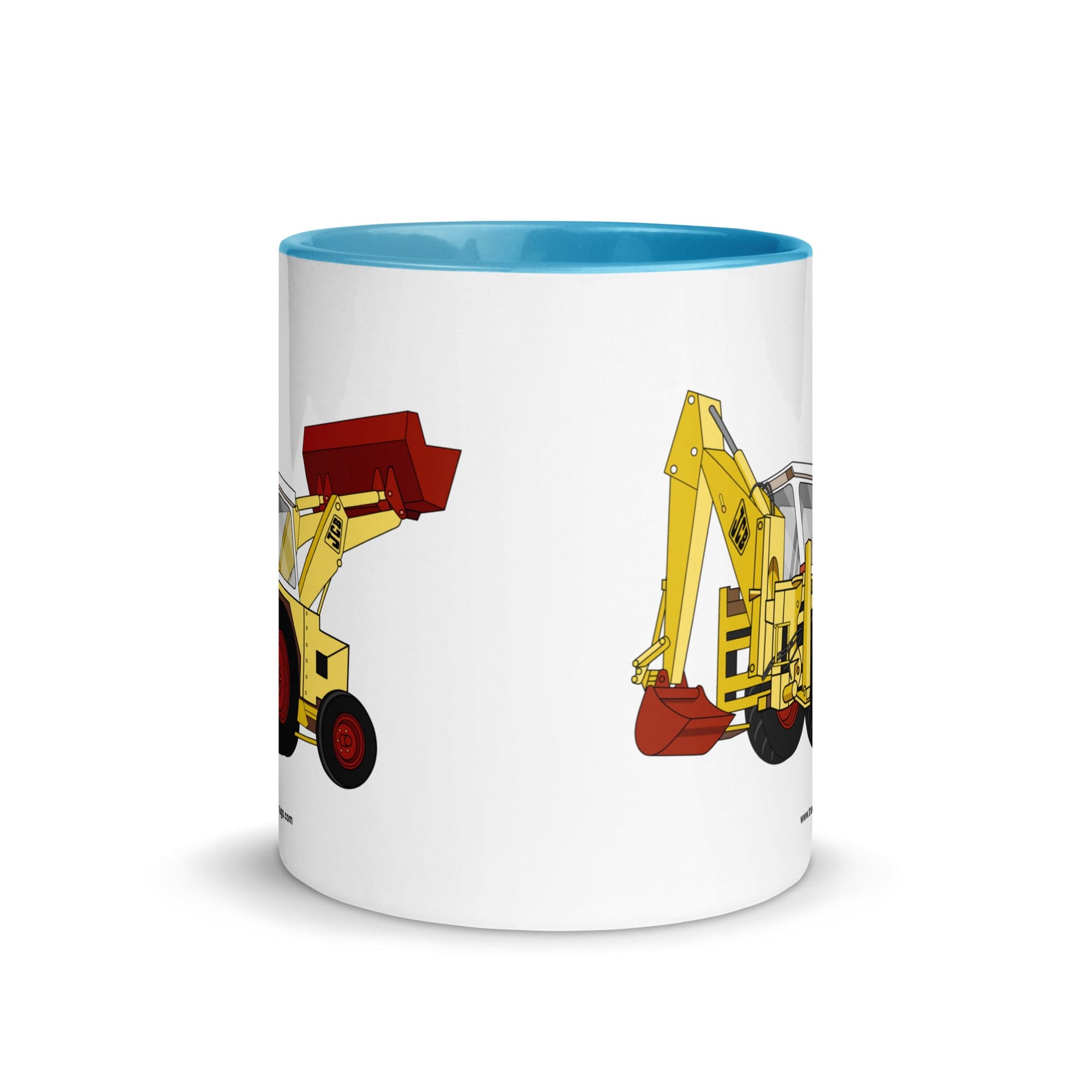The Tractor Mugs Store JCB 3C II Backhoe | Mug with Color Inside Quality Farmers Merch