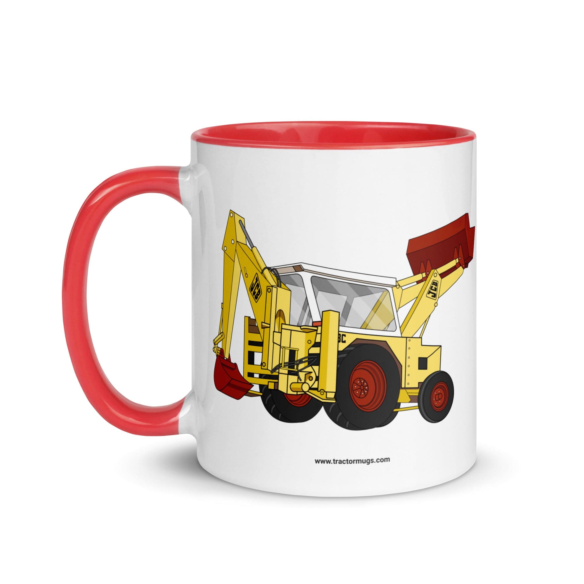 The Tractor Mugs Store JCB 3C II Backhoe | Mug with Color Inside Quality Farmers Merch