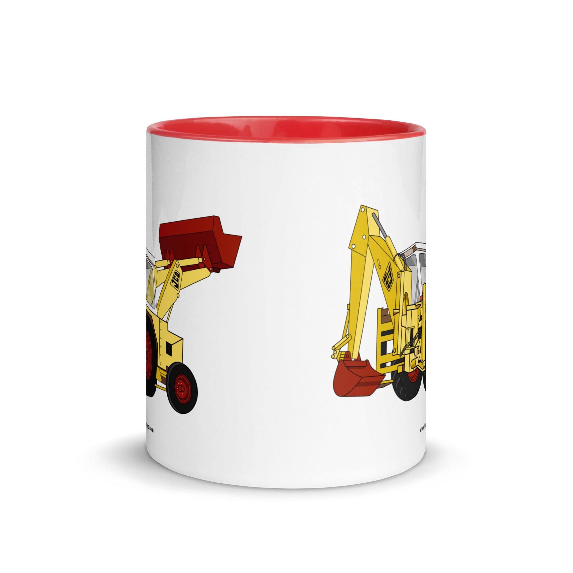 The Tractor Mugs Store JCB 3C II Backhoe | Mug with Color Inside Quality Farmers Merch