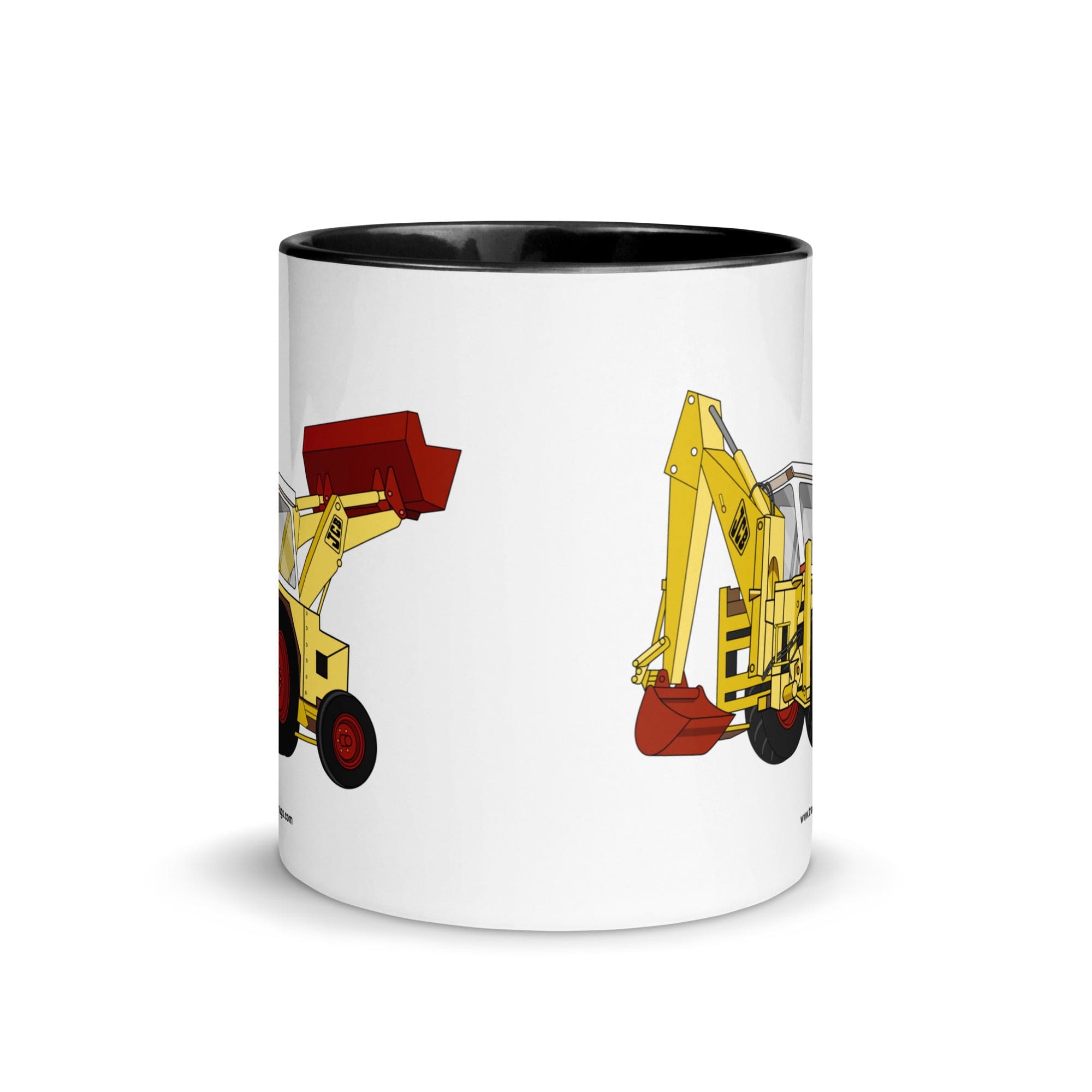 The Tractor Mugs Store JCB 3C II Backhoe | Mug with Color Inside Quality Farmers Merch