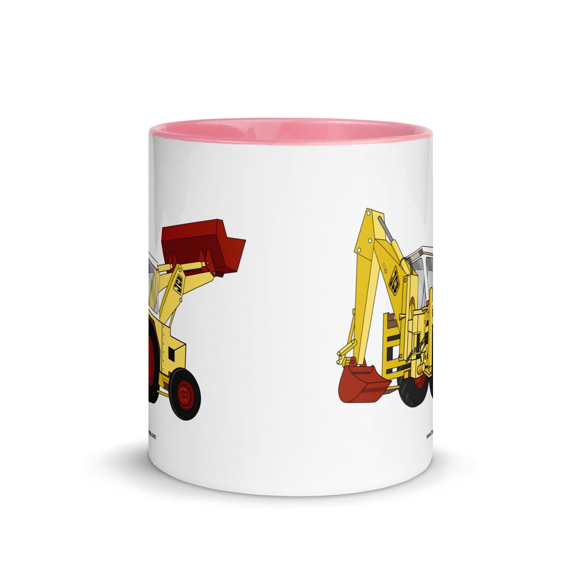 The Tractor Mugs Store JCB 3C II Backhoe | Mug with Color Inside Quality Farmers Merch